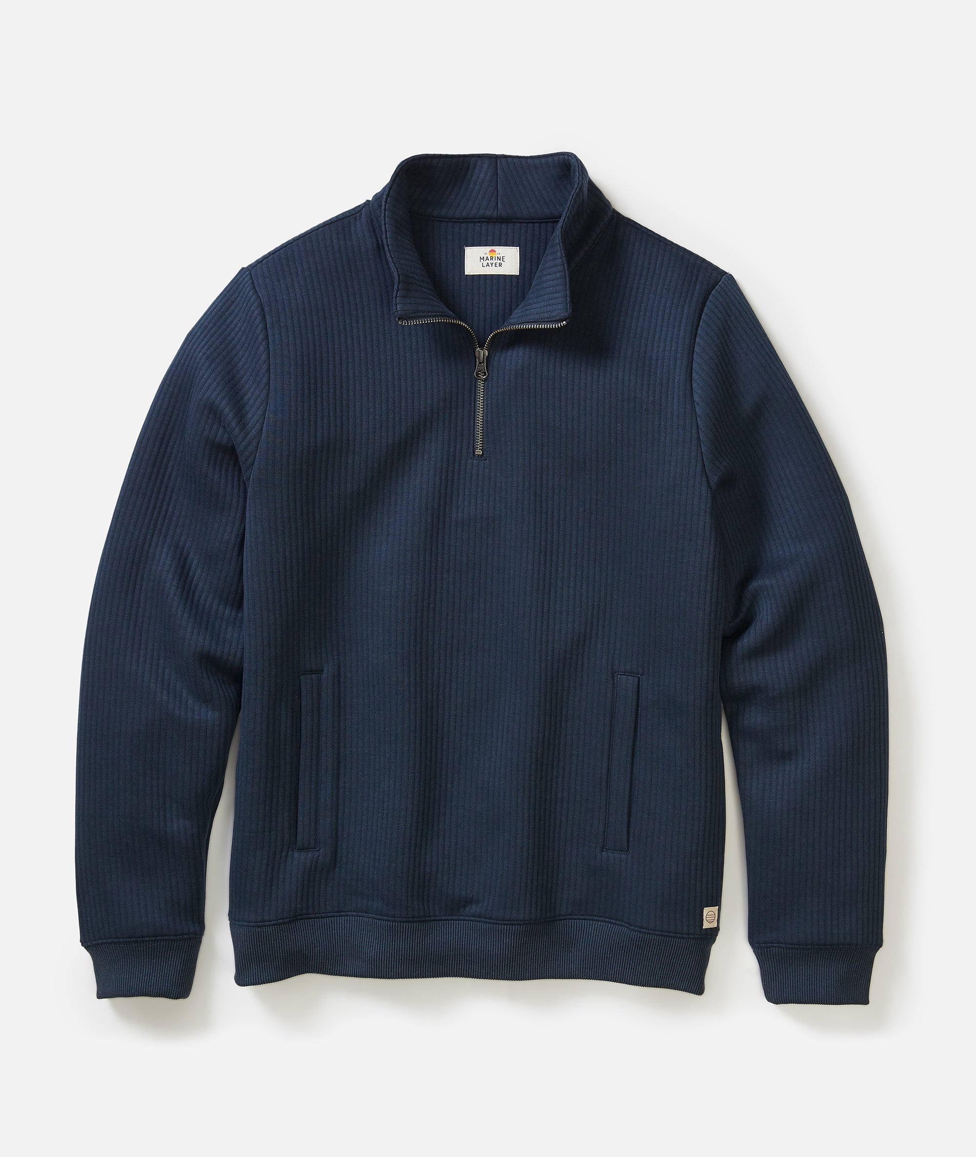 Corbet Quilted Quarter Zip Navy