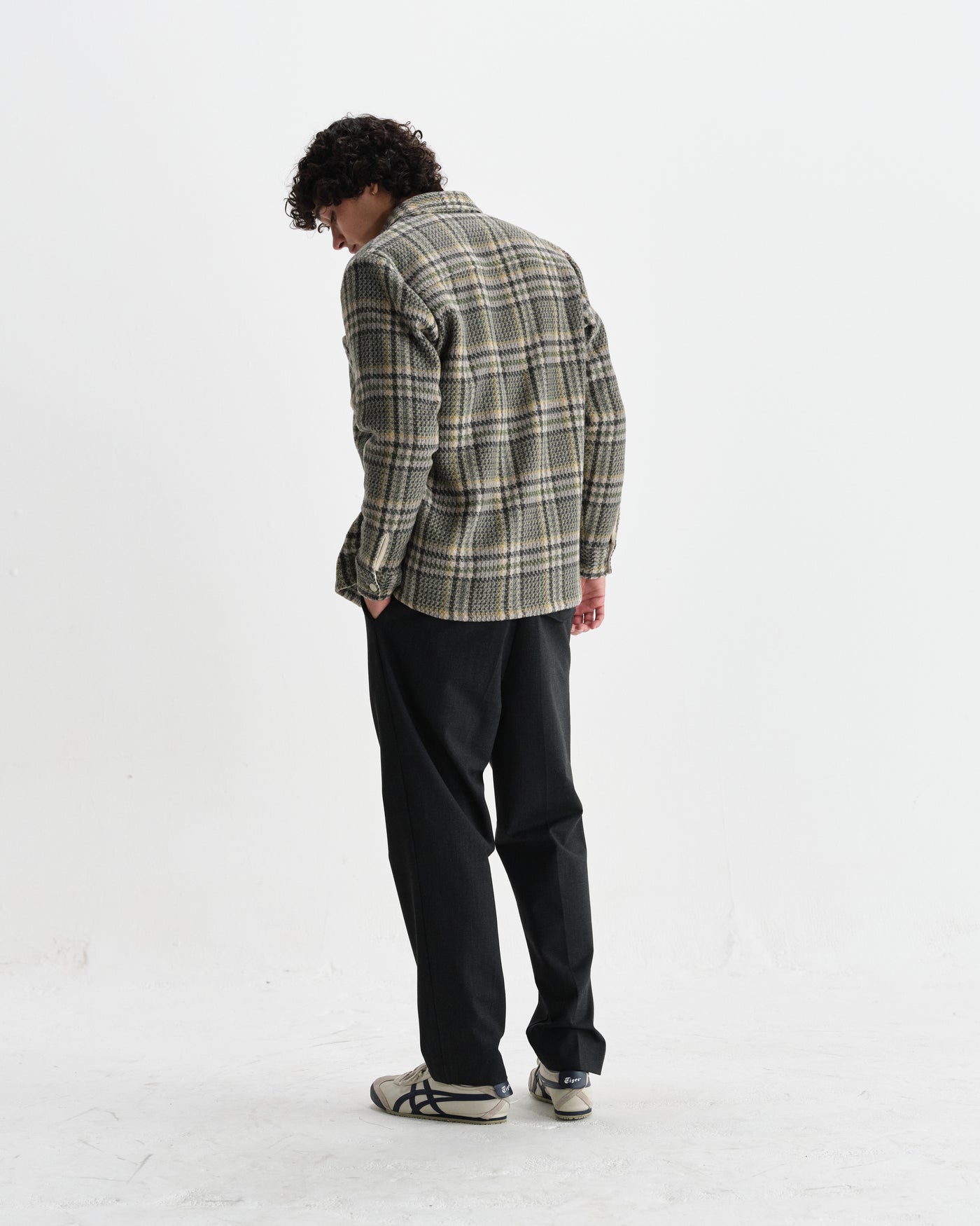Whiting Overshirt - Wool Blend Check Green