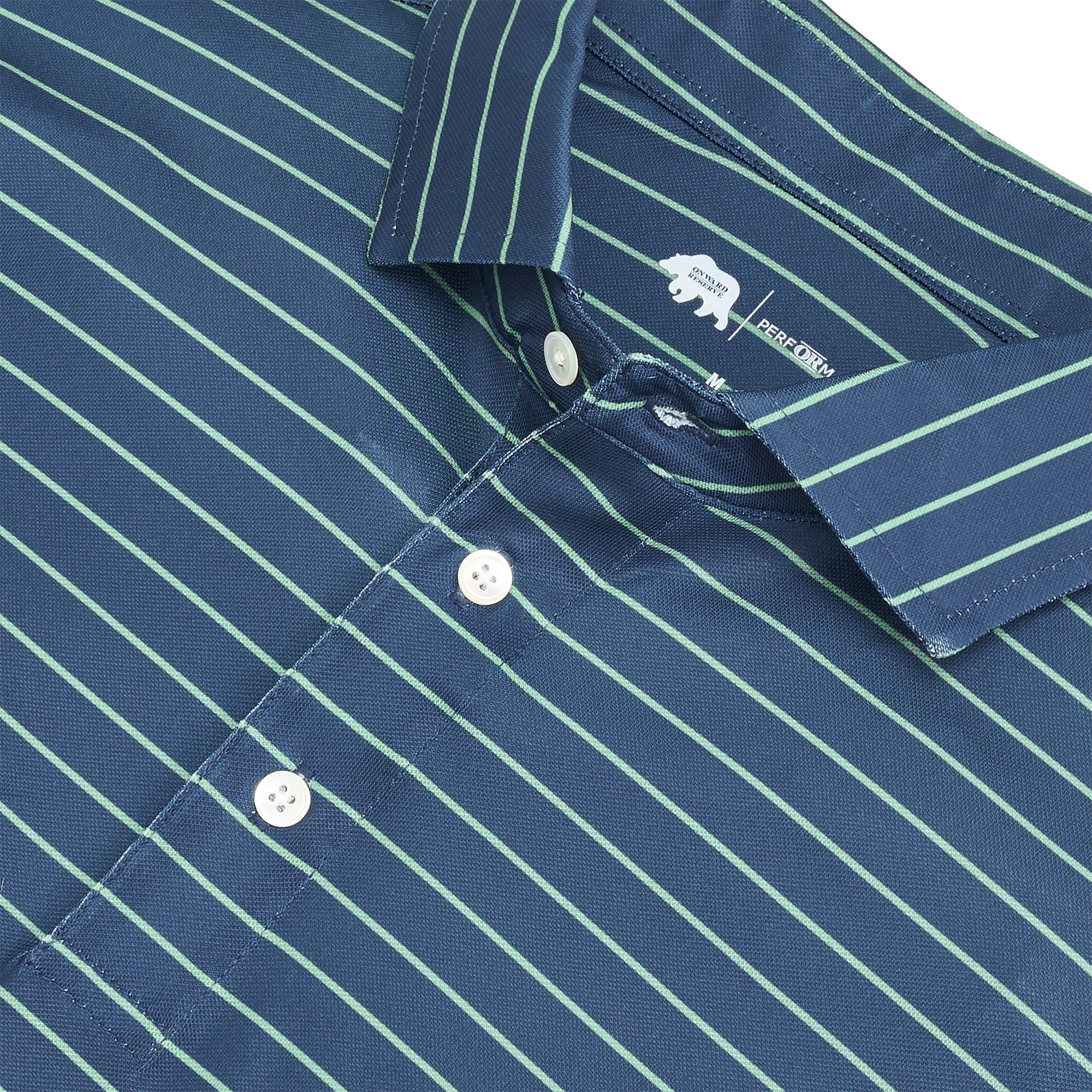 Tourney Performance Pique Polo Naval Academy Stripe