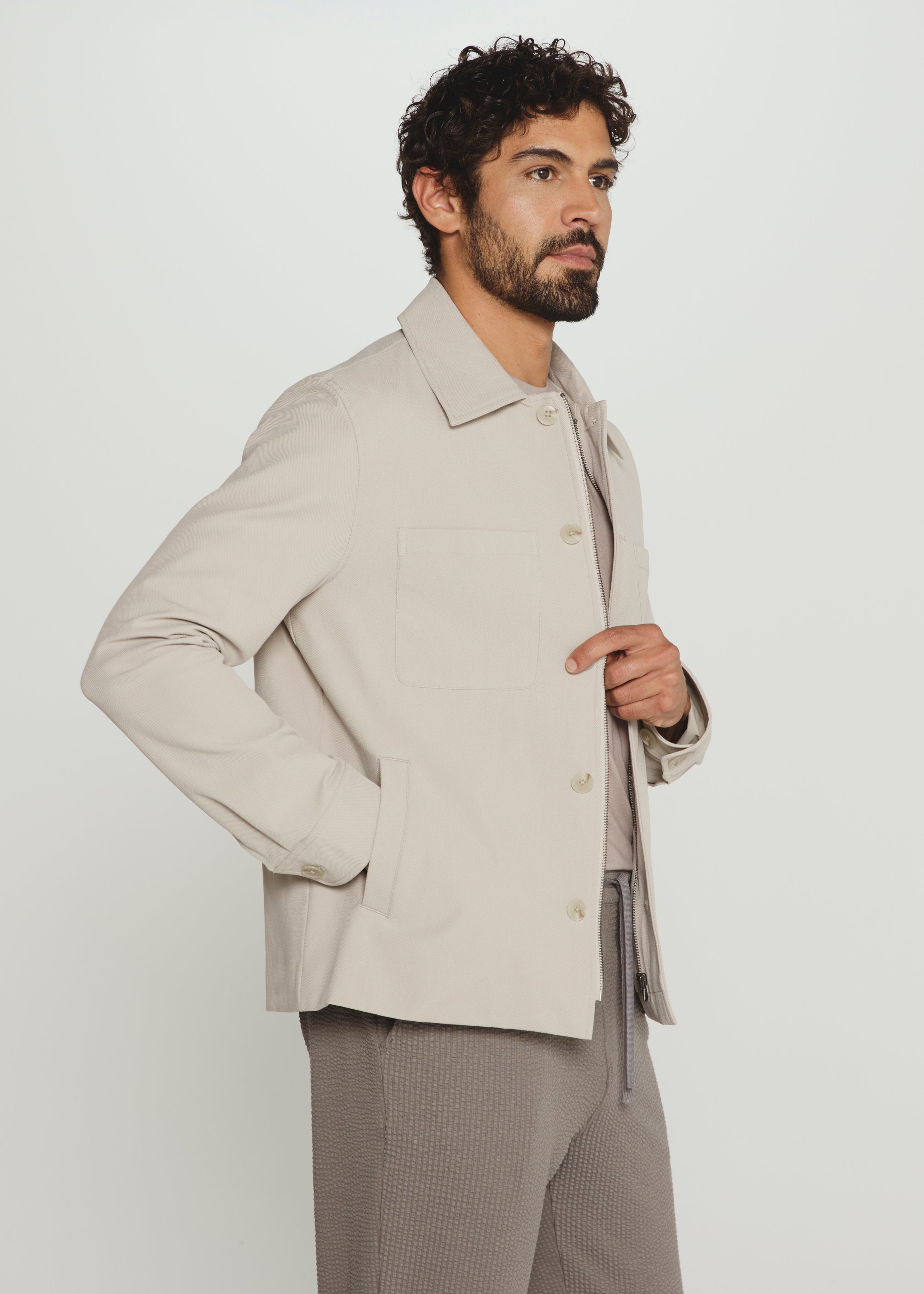 Baron Button Front Jacket Bone