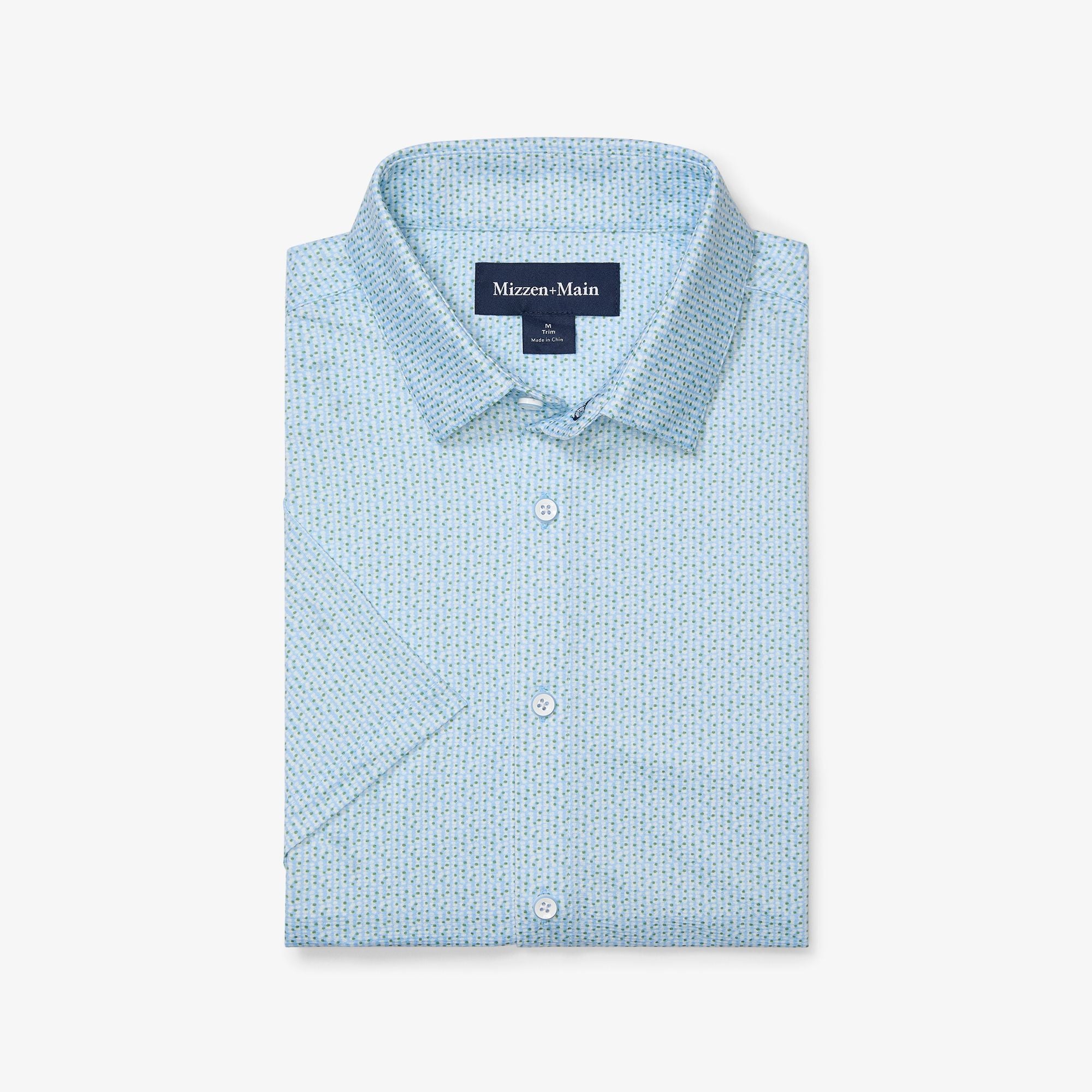 Halyard Short Sleeve Dress Shirt Light Blue Circle Montage