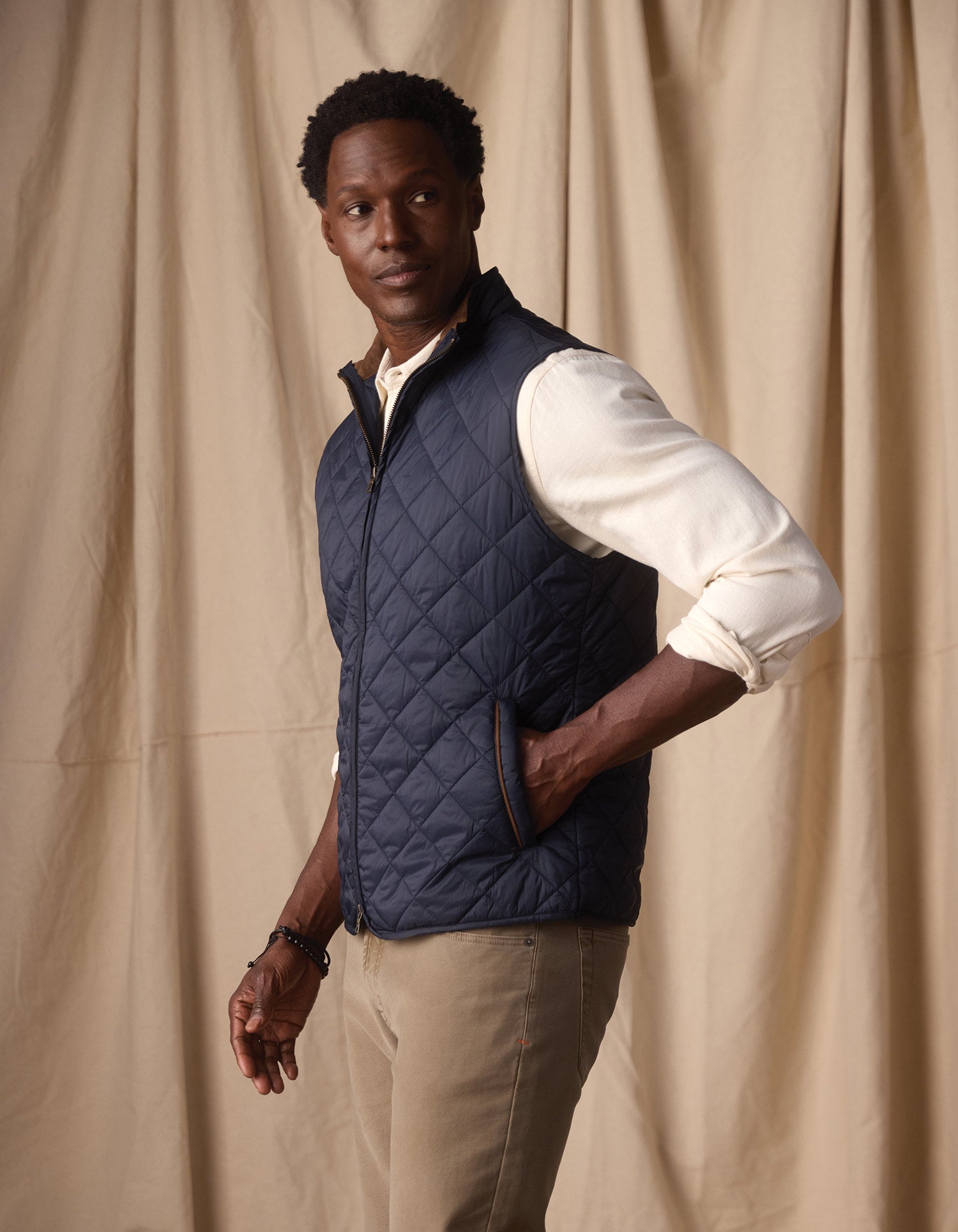 Quilted Liner Vest Navy