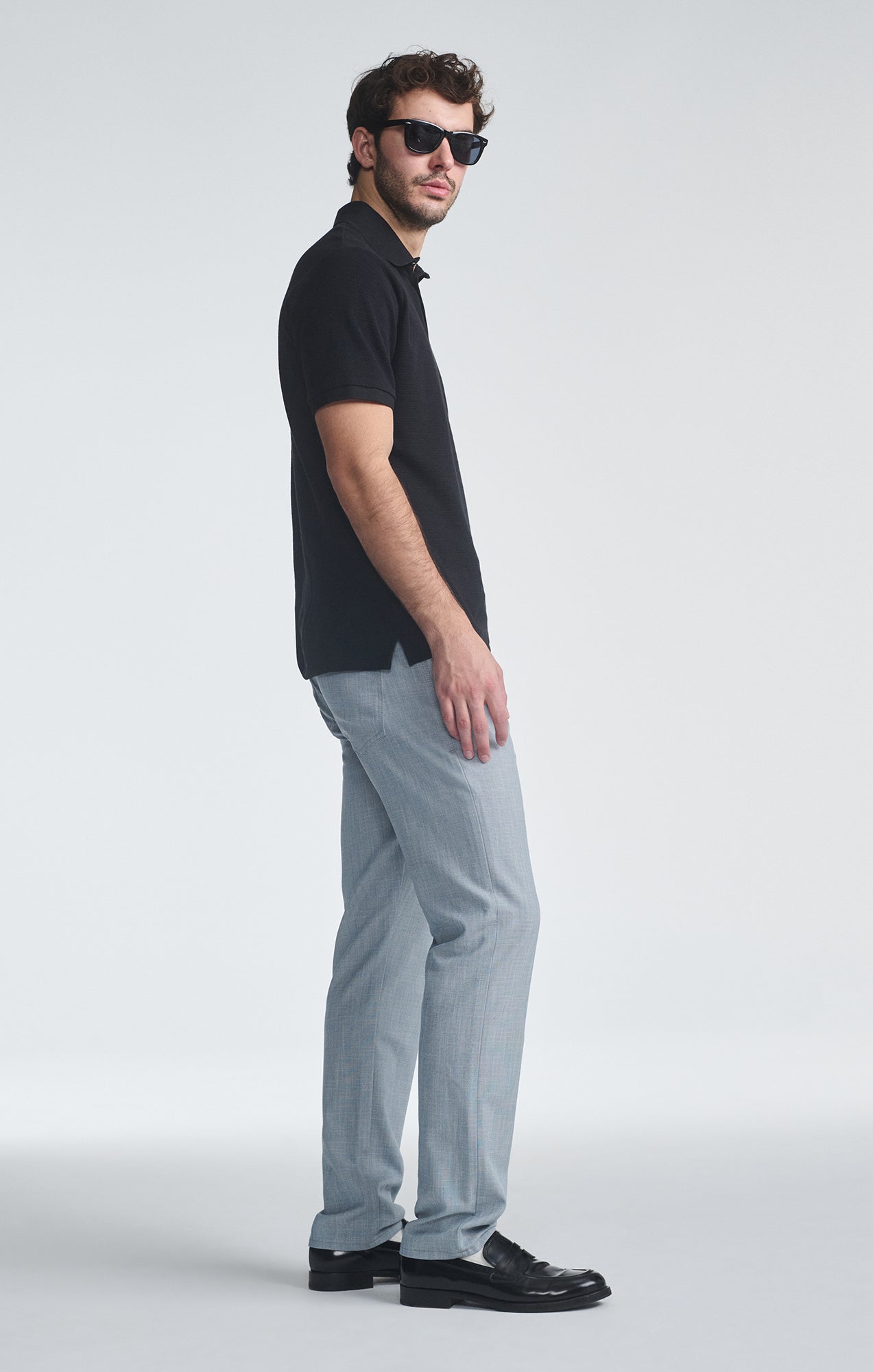 Marcus Twill Slim Straight Pant Bone Cross Hatch