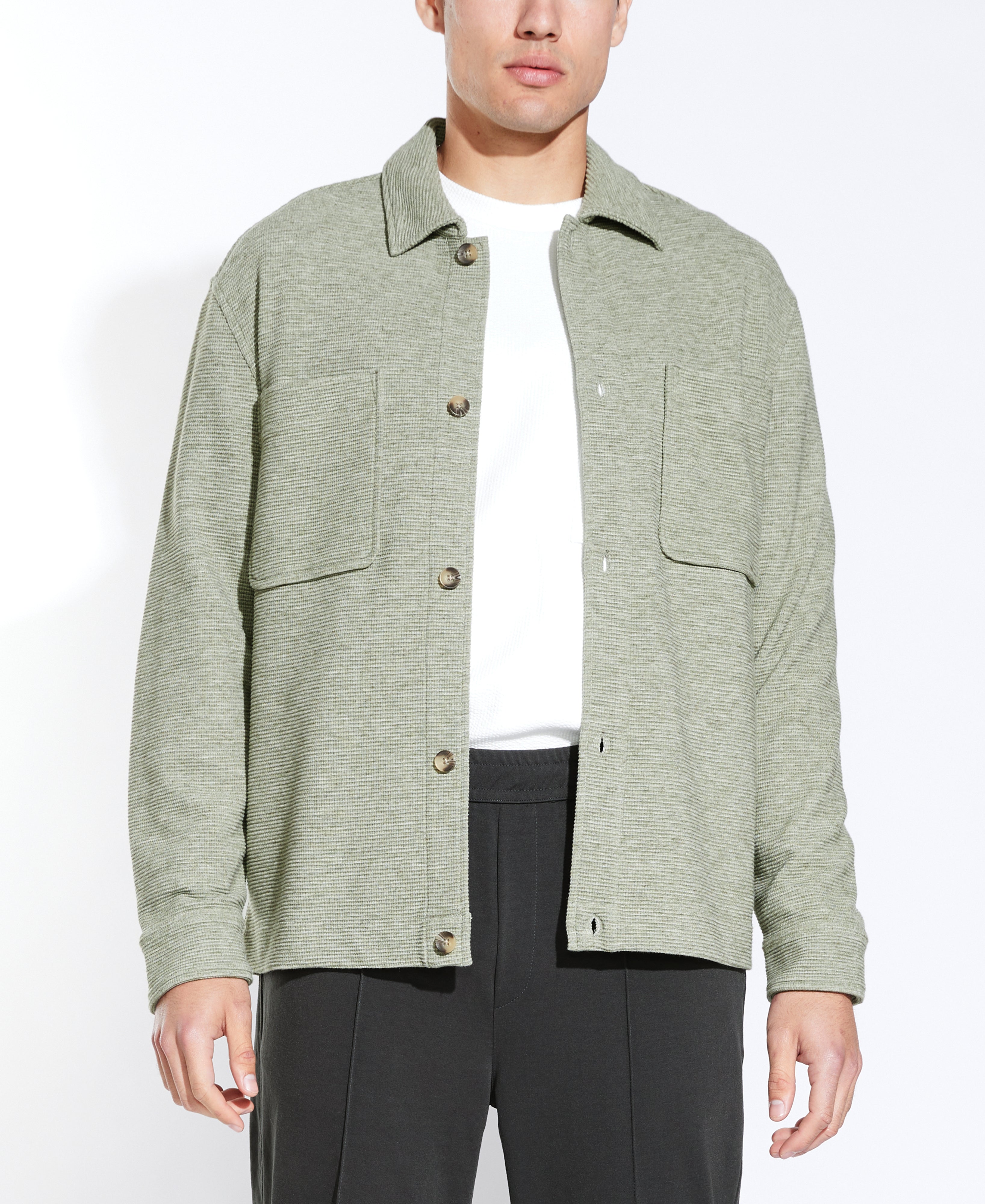 Roy Chenille Overshirt Heather Sage