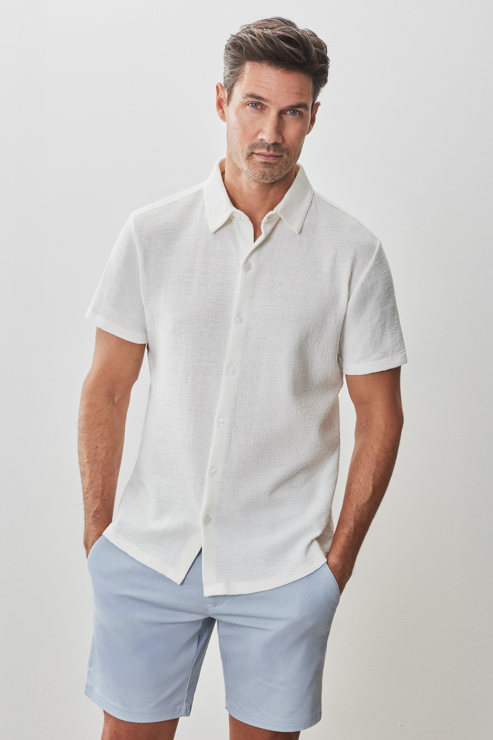 Newman Short Sleeve Knit Shirt White
