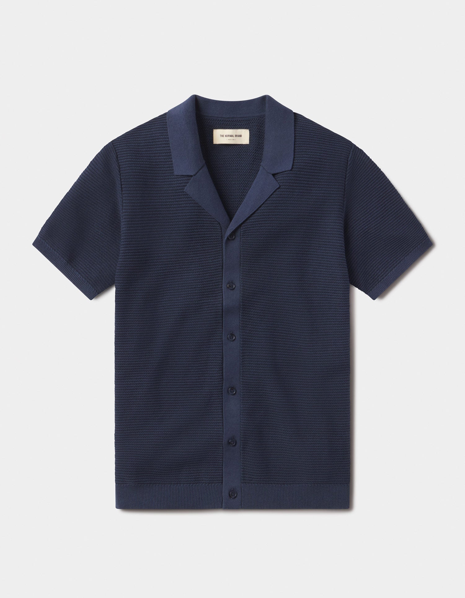 Robles Birdseye Knit Camp Shirt Denim/Dark Navy