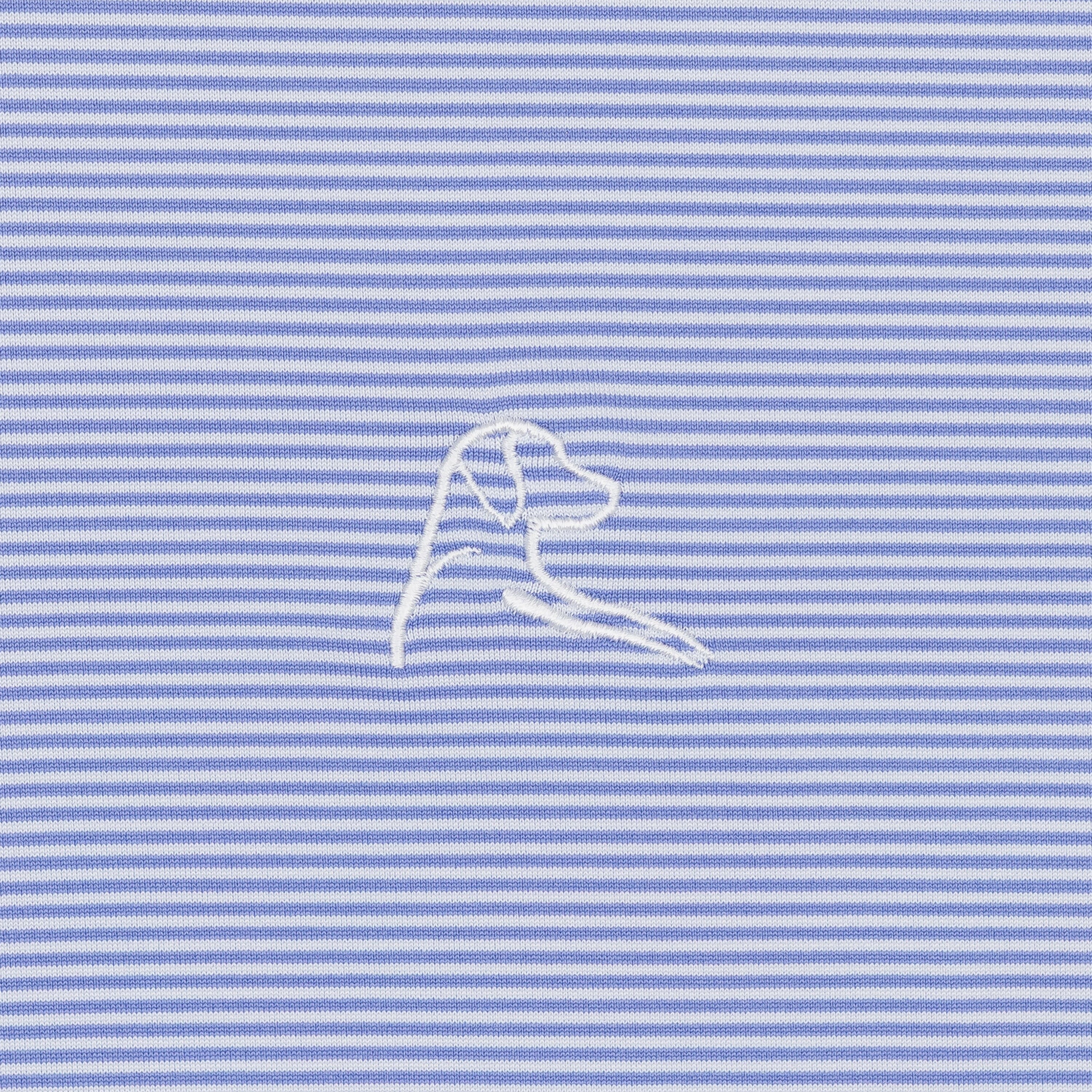 Crispy Stripe Long Sleeve Polo Lavender Blue/White