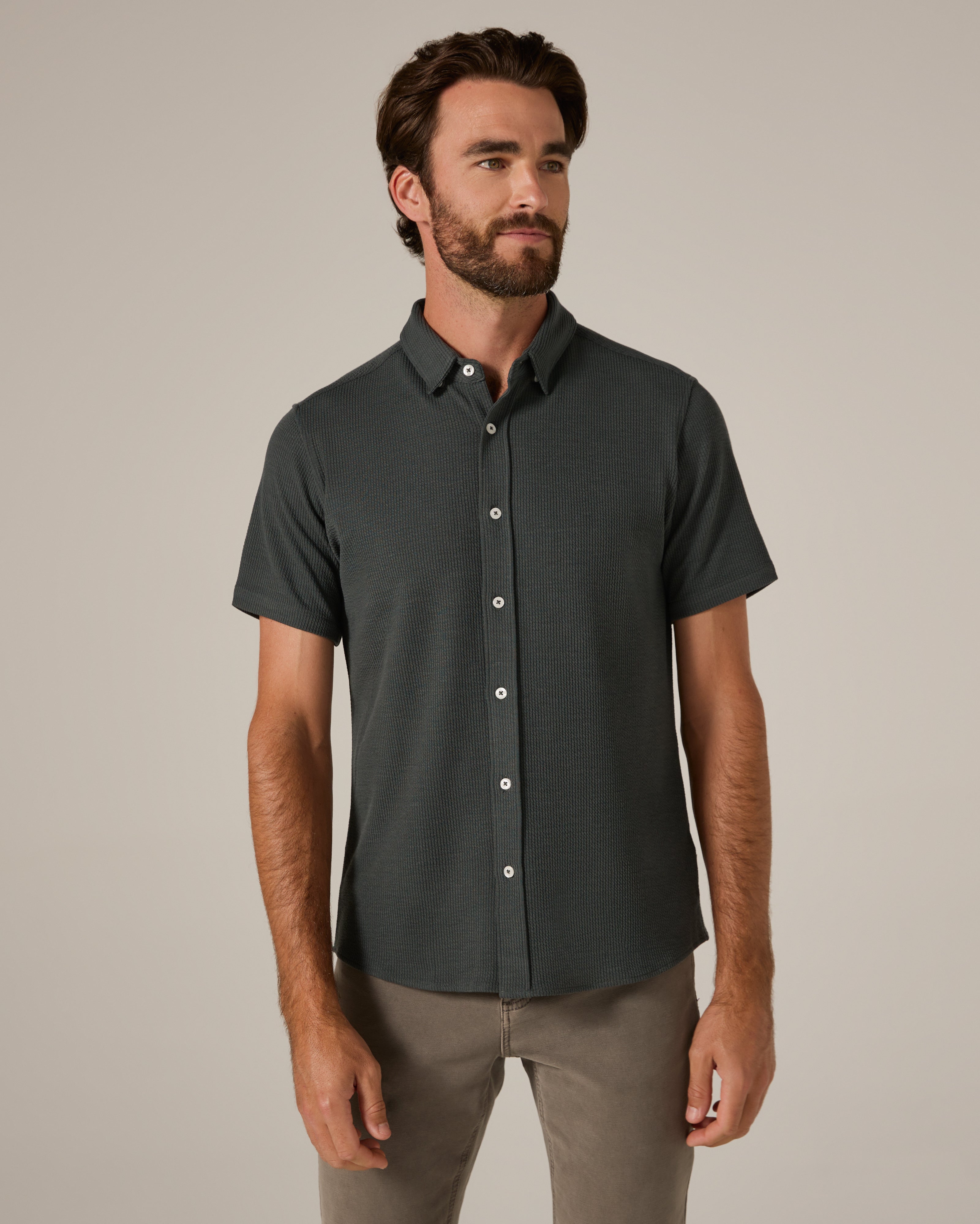 Levine Short Sleeve Shirt Basil