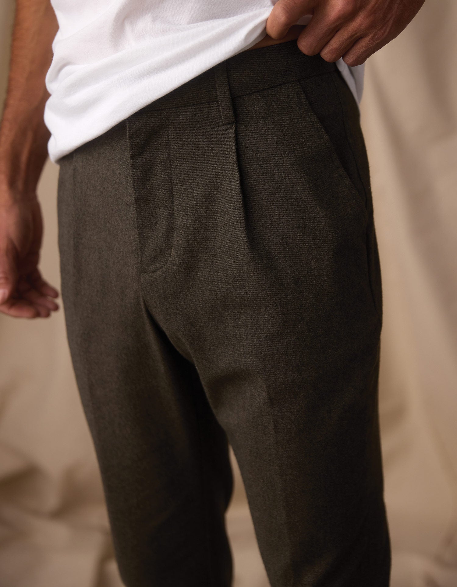 Stretch Suiting Trouser Dark Olive
