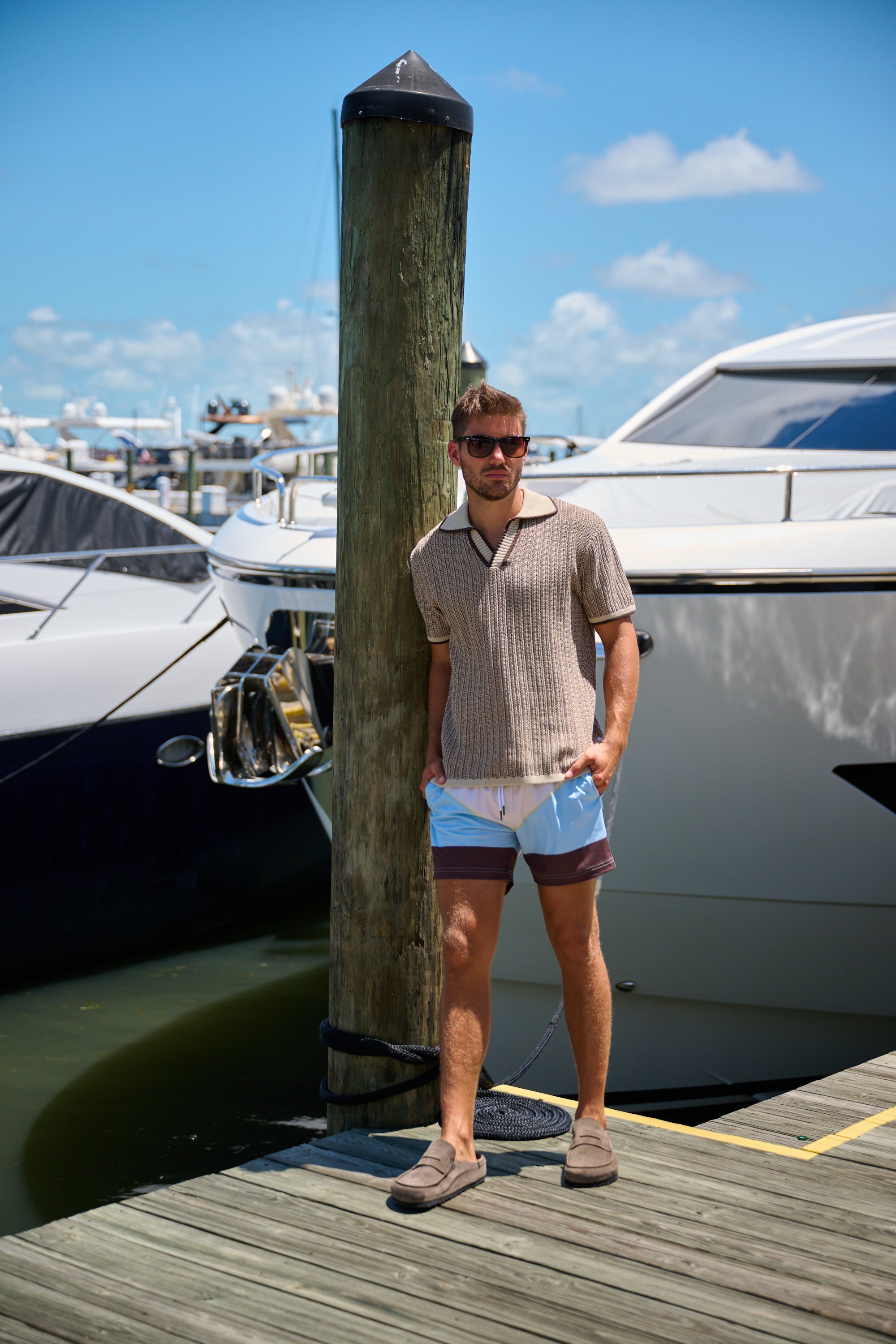 Chocolate Marled Polo Brown