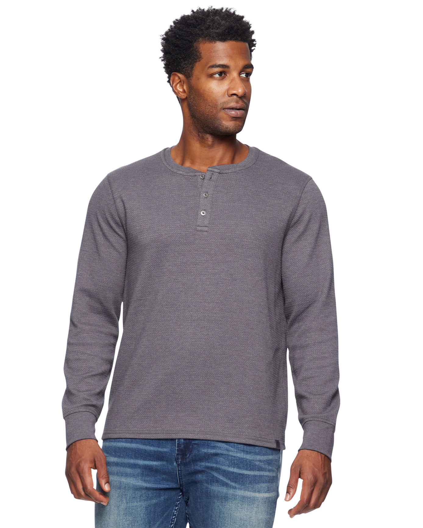 Chatsworth Soft Waffle Henley Charcoal Heather