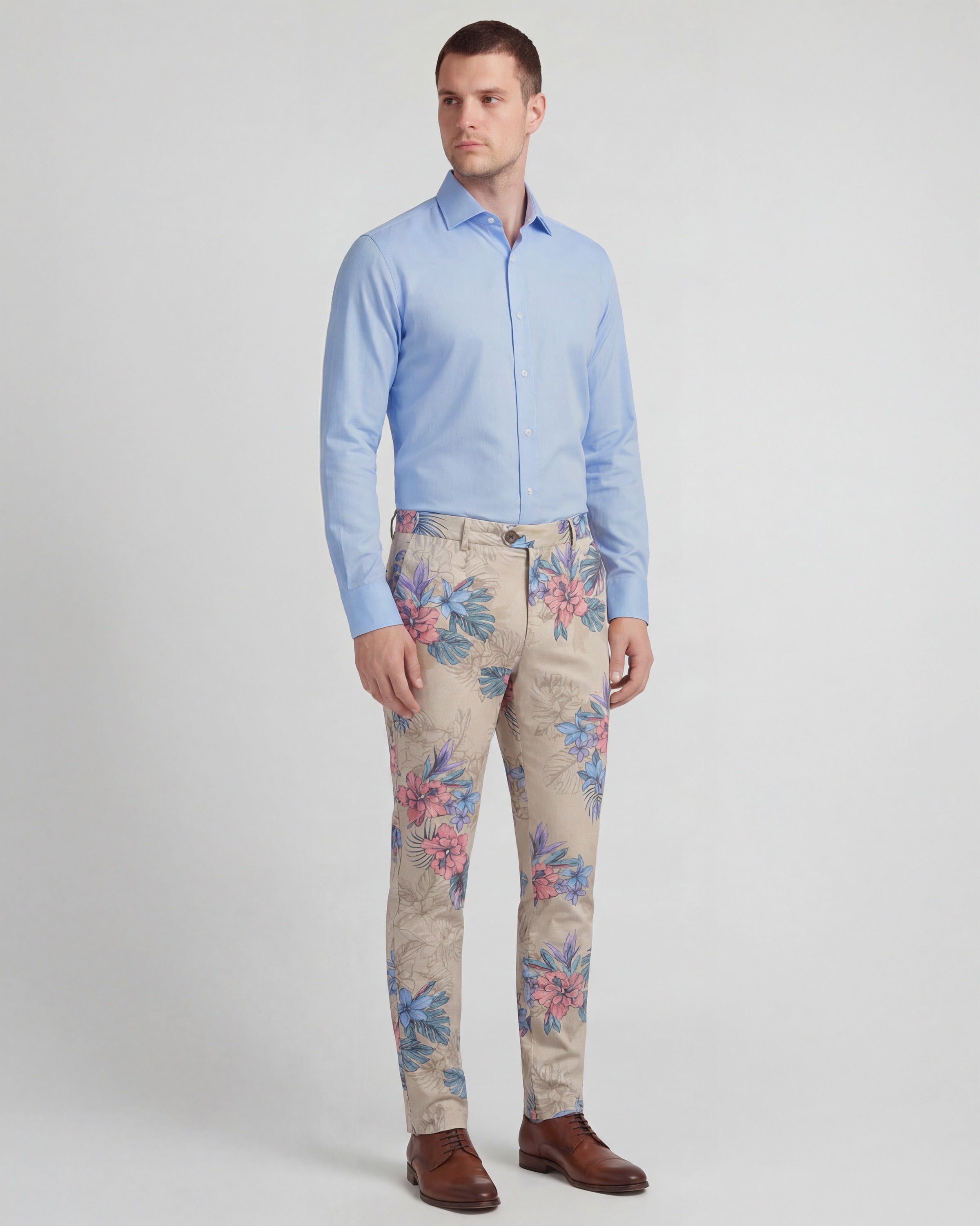 Jack Floral Trouser Exotic Neutral