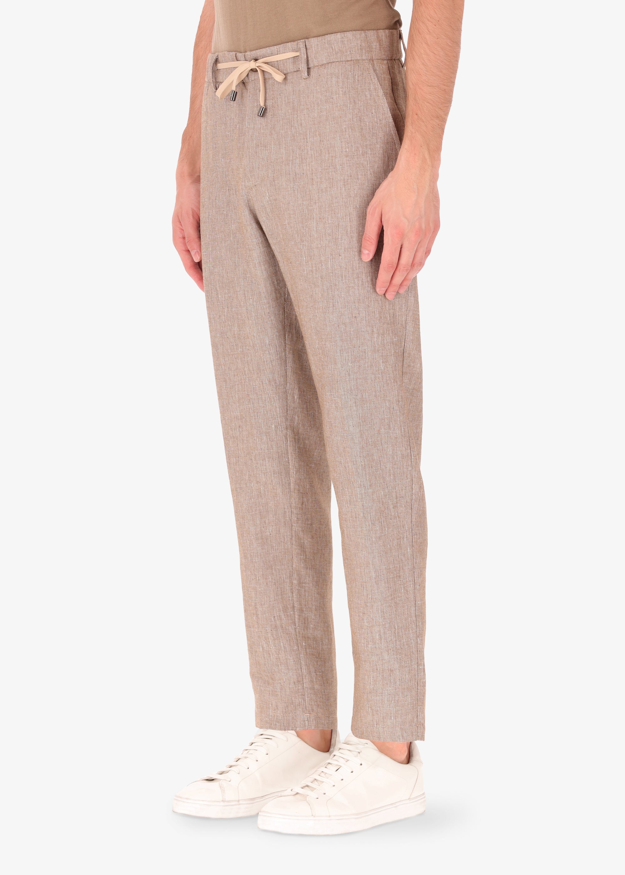 Certo Ban Pleated Linen Trouser Mud