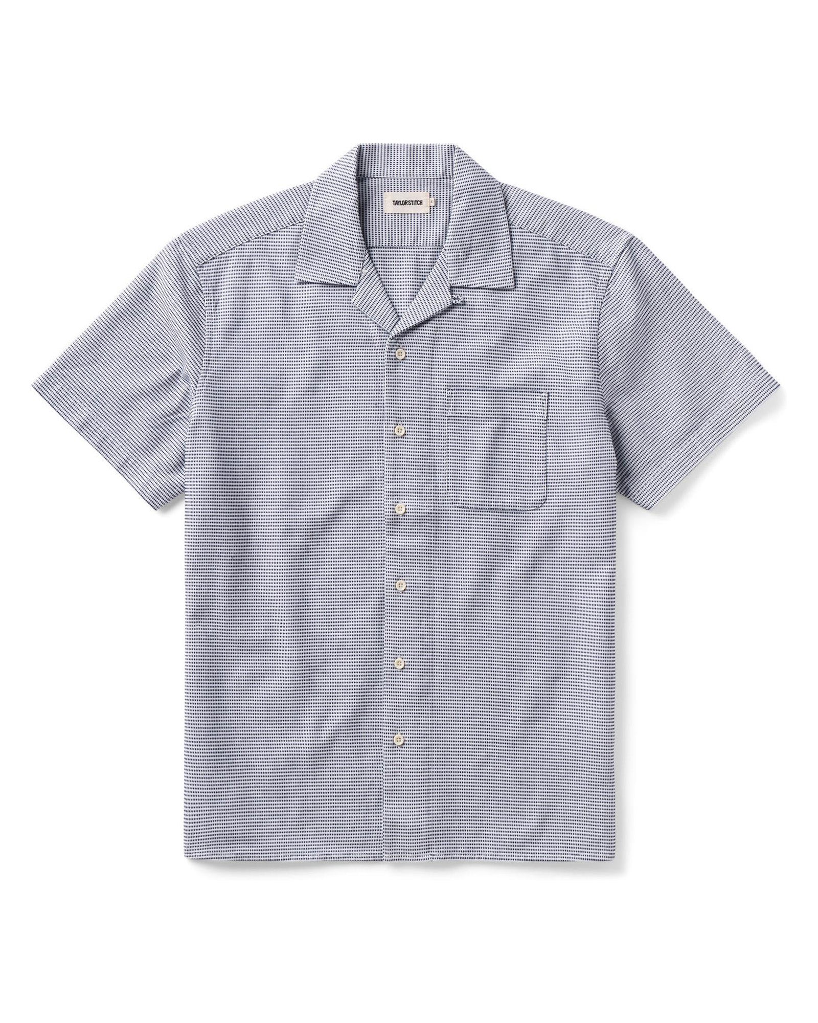 The Short Sleeve Hawthorne Shirt Blue Pin Dot Dobby
