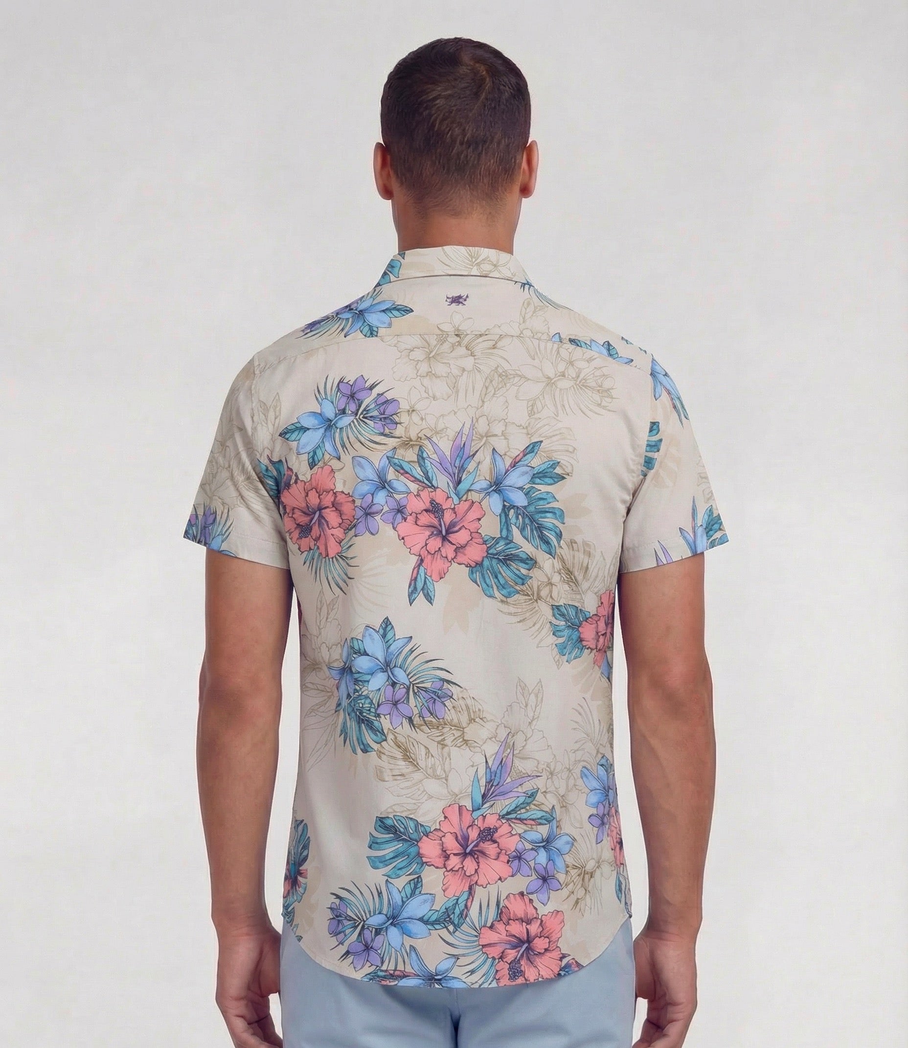 Todd Short Sleeve Floral Shirt Exotic Neutral