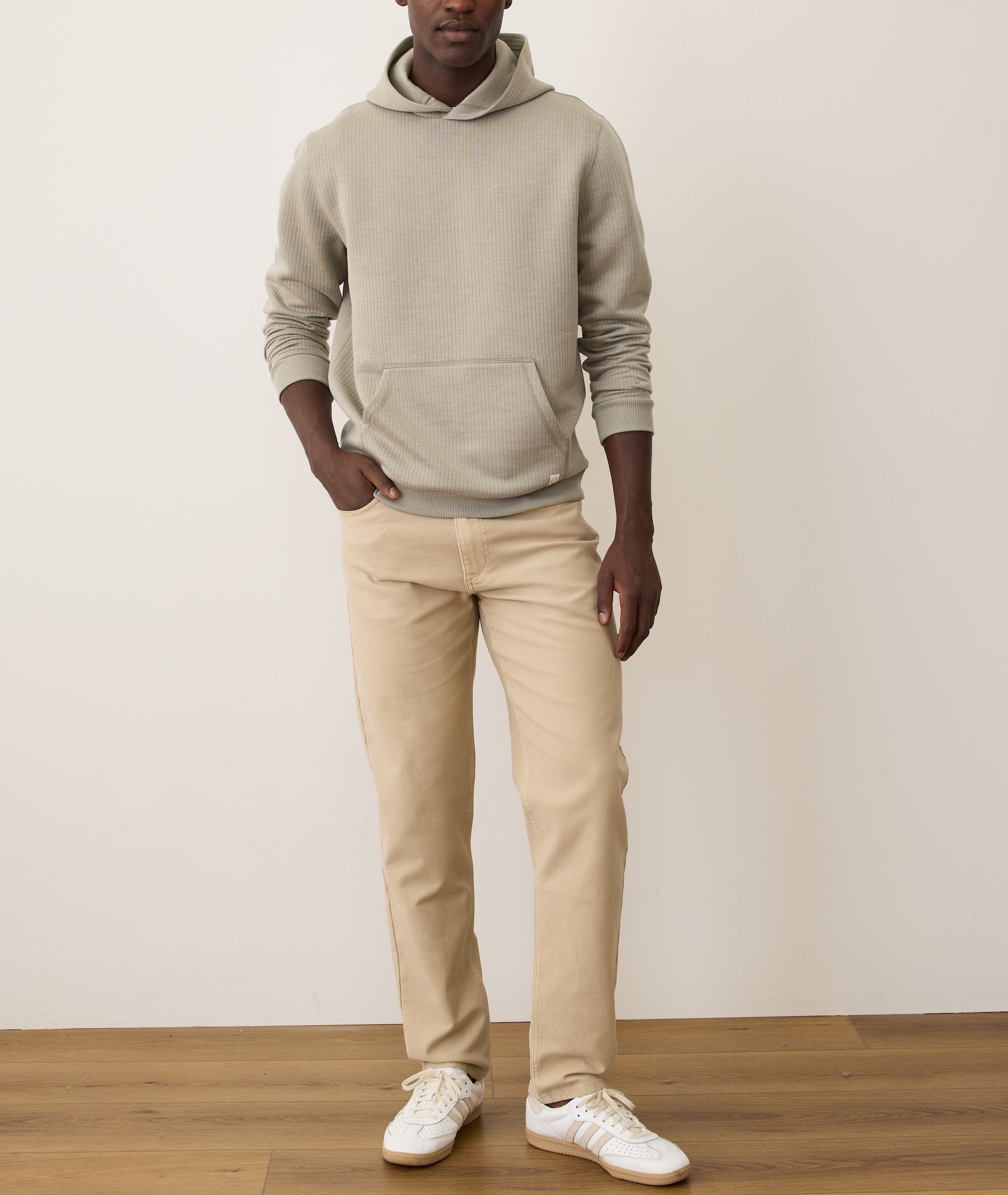 Corbet Quilted Hoodie Taupe