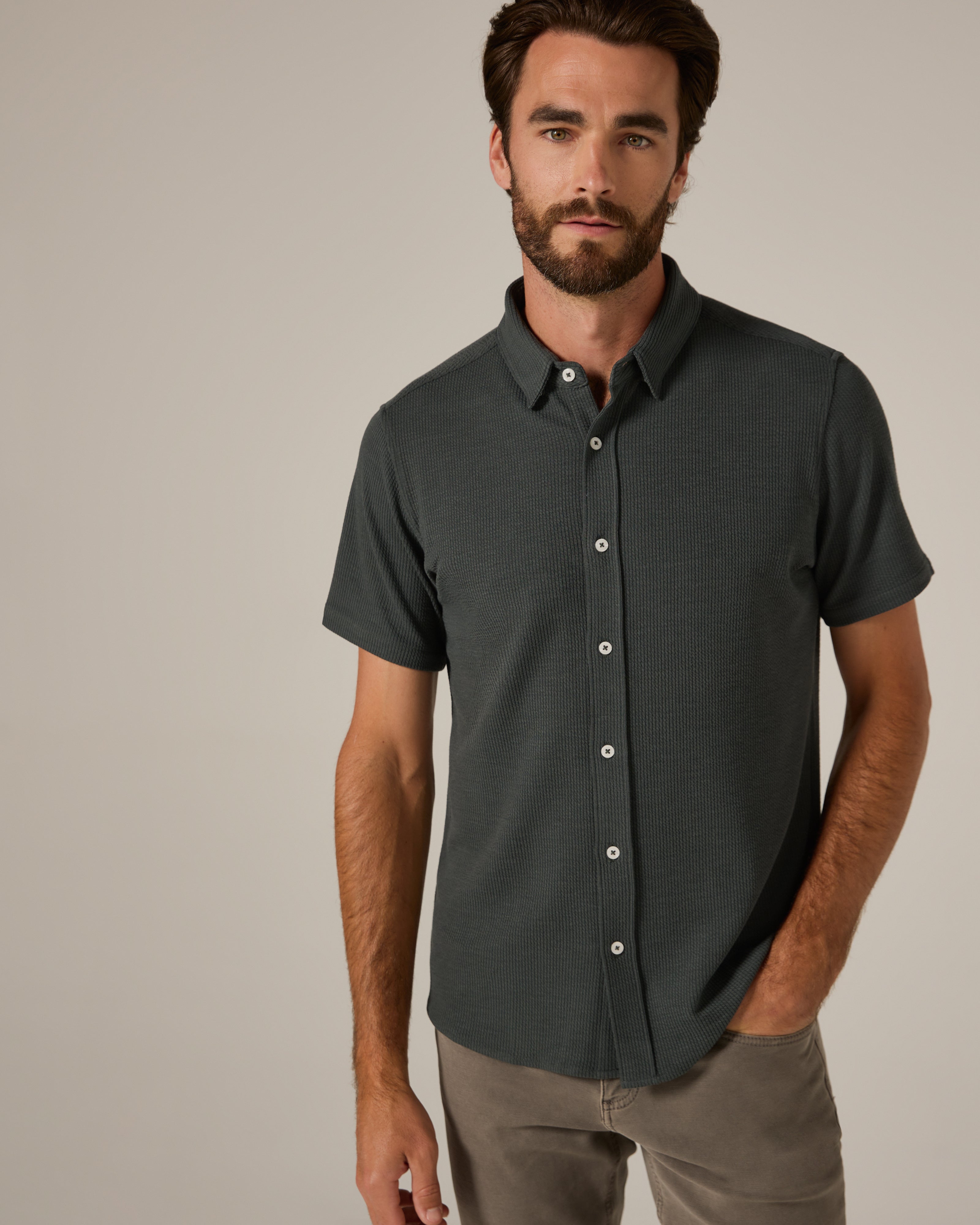 Levine Short Sleeve Shirt Basil