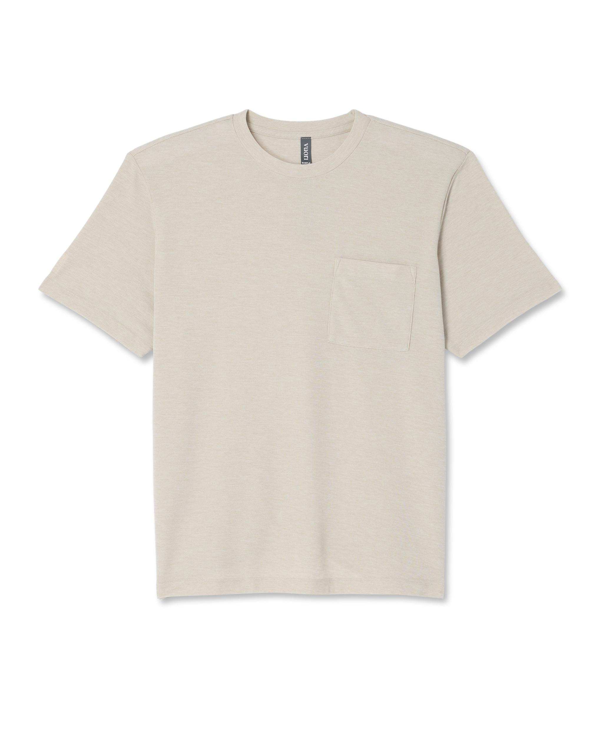 S/S Micro Waffle Tee-Relaxed Desert Heather