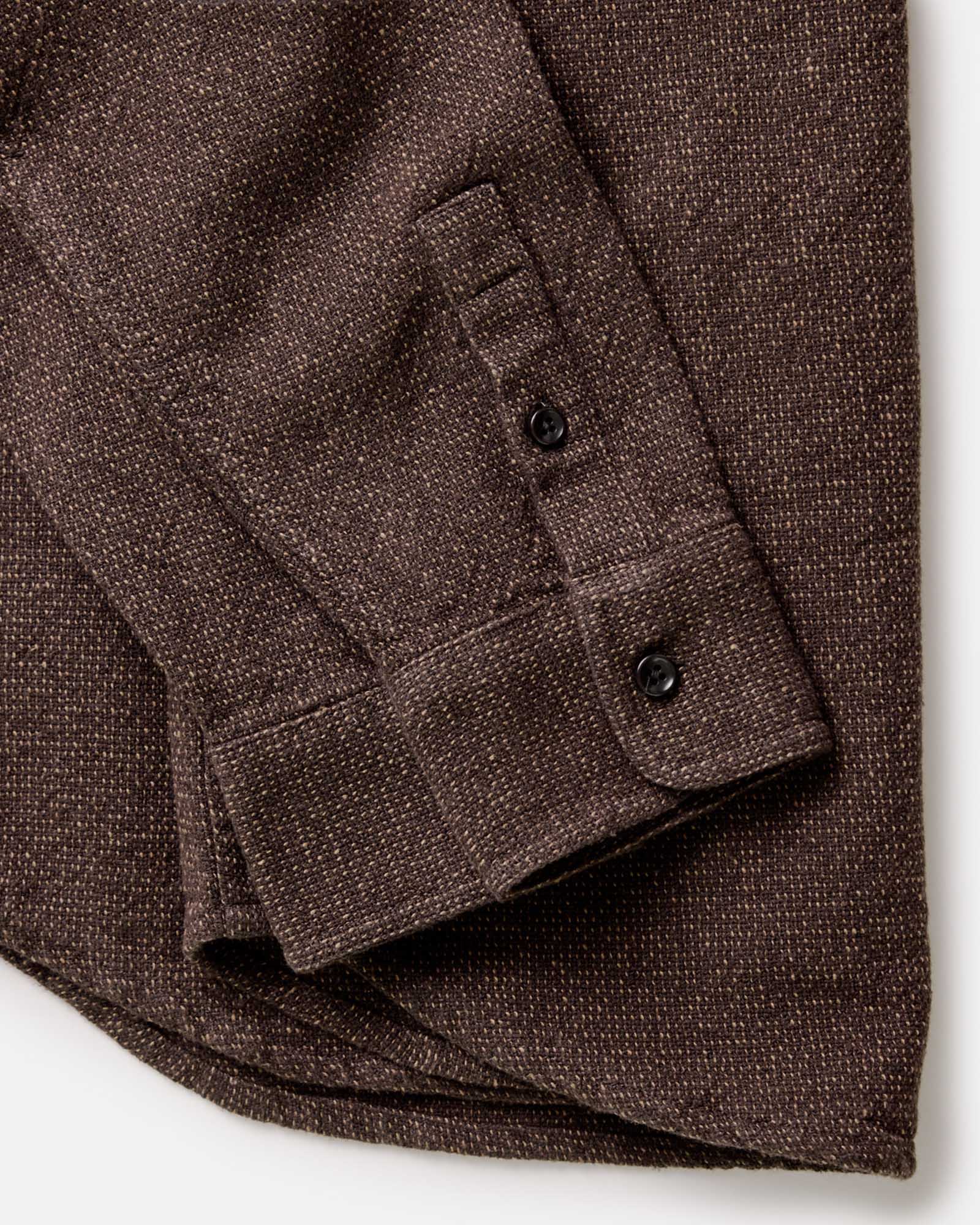 The Ledge Shirt in Linen Tweed Black Coffee