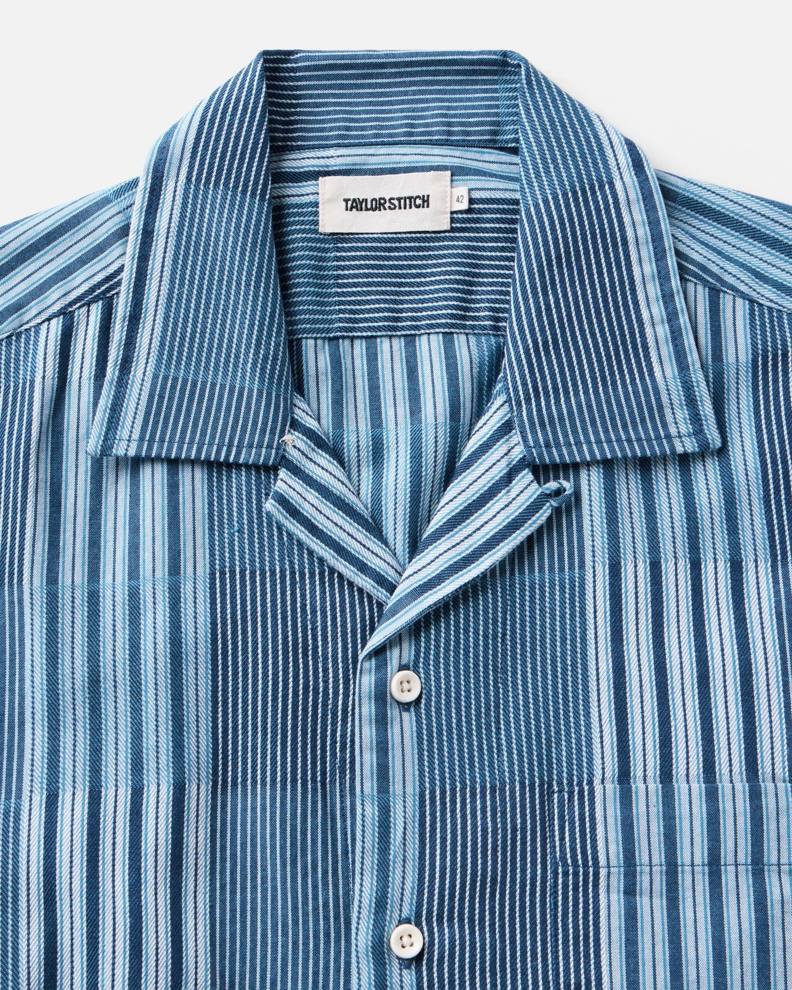 The Short Sleeve Hawthorne Shirt Indigo Patchwork