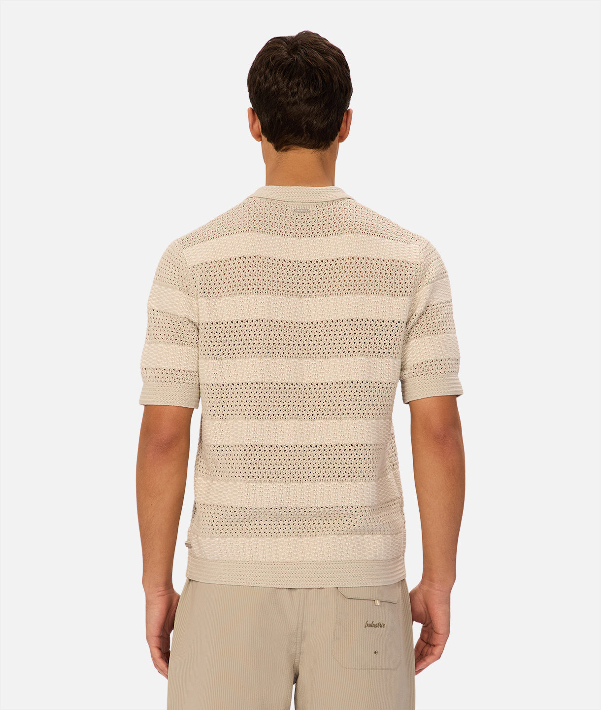 The Menorca Stripe Polo Duck Egg/Creme