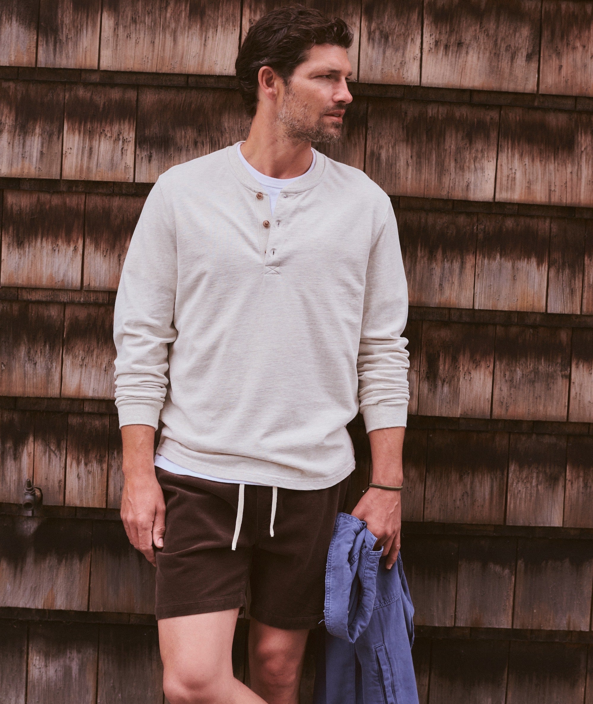 Luxe 250 Henley Oatmeal Heather