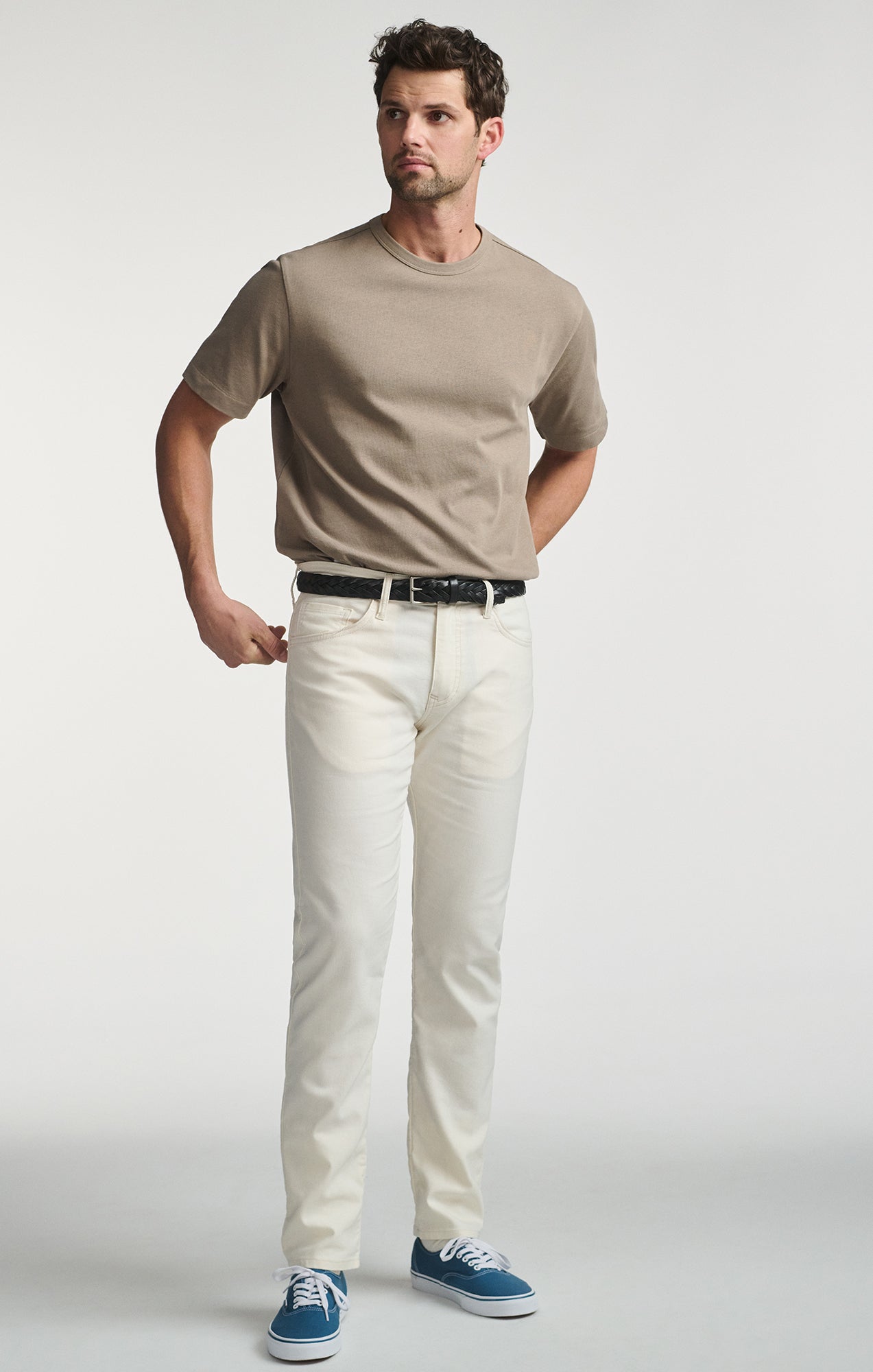 Jake Slim Leg Pant Oyster Herringbone