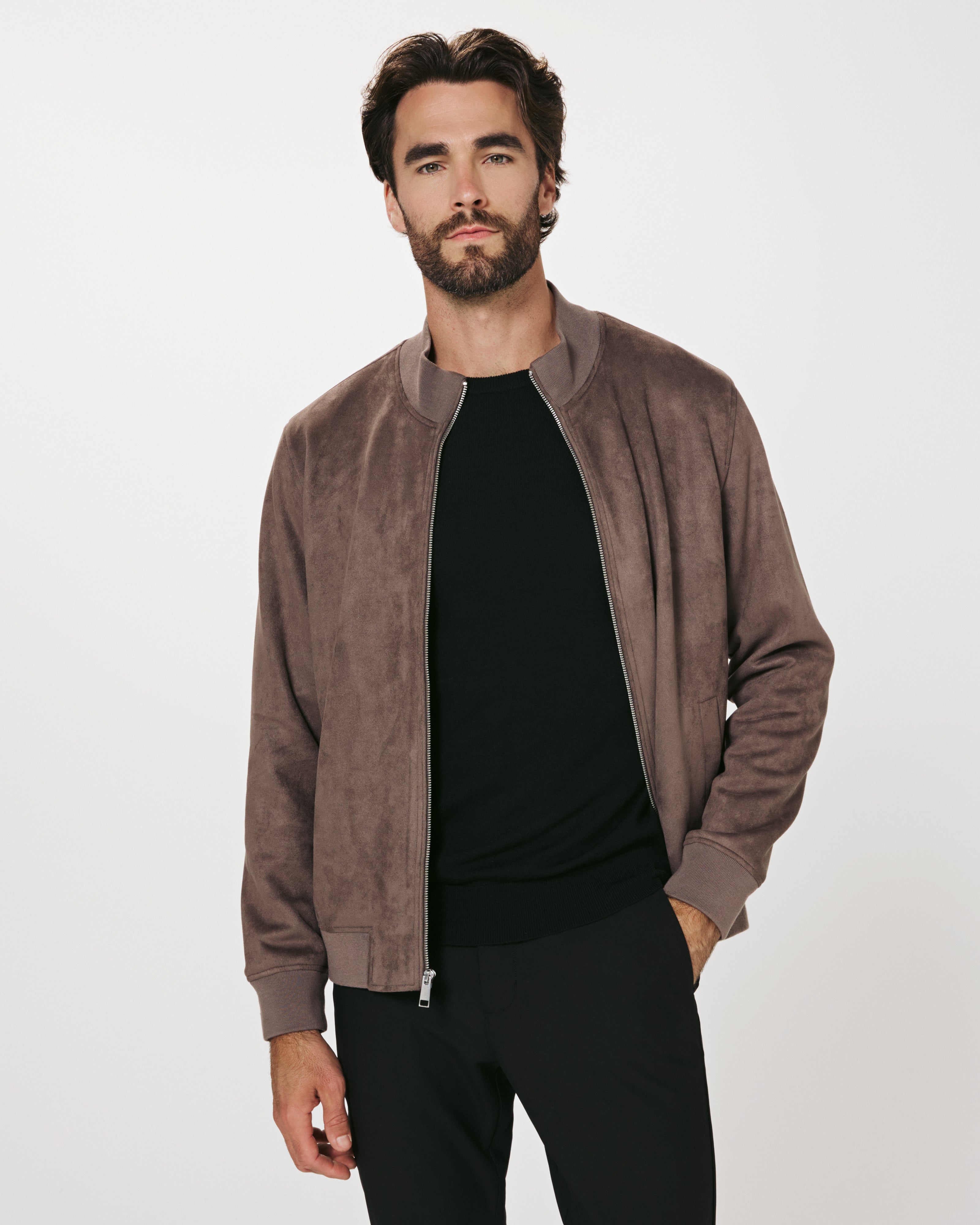 Dylan Suede Jacket Dark Taupe