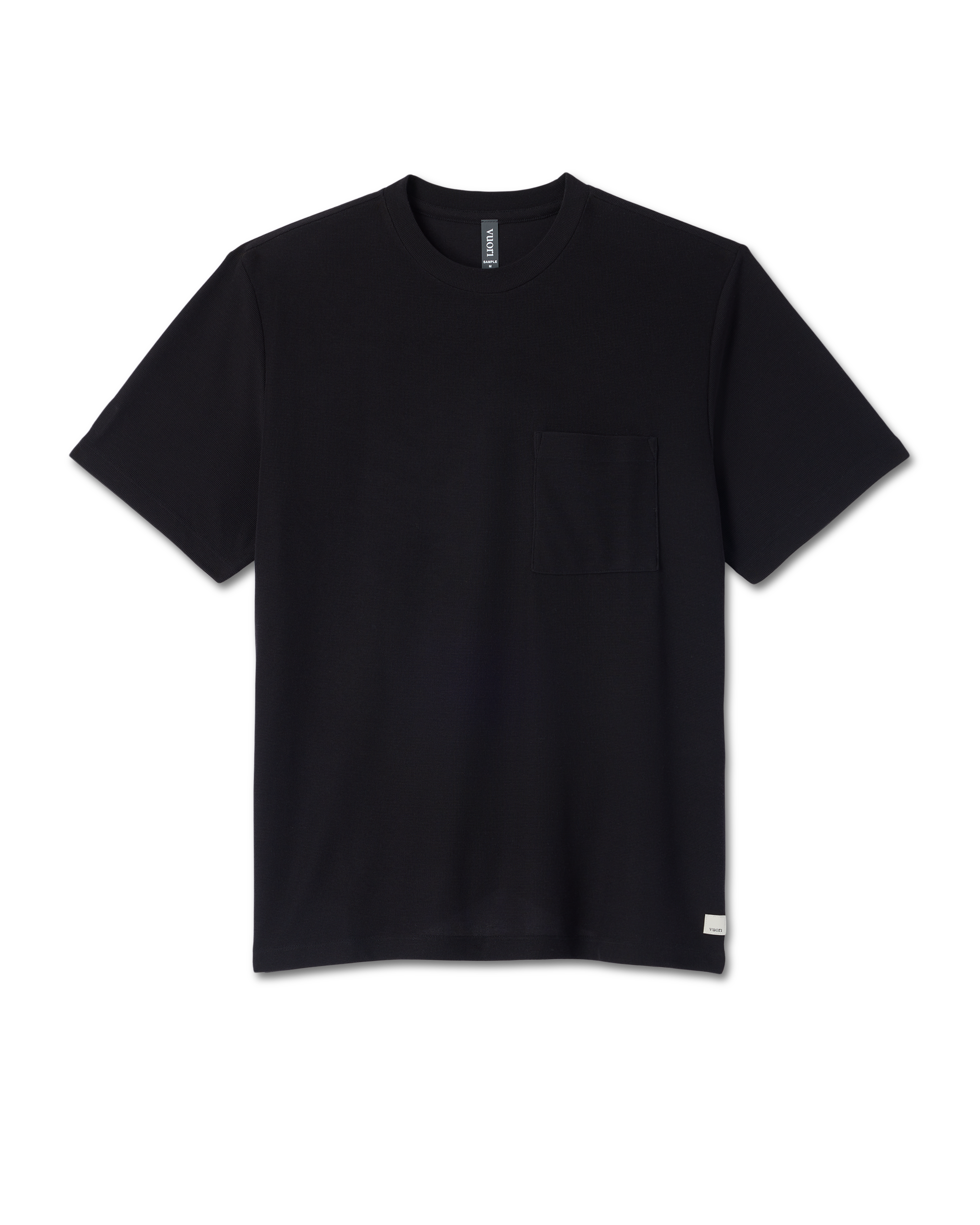 S/S Micro Waffle Tee-Relaxed Black