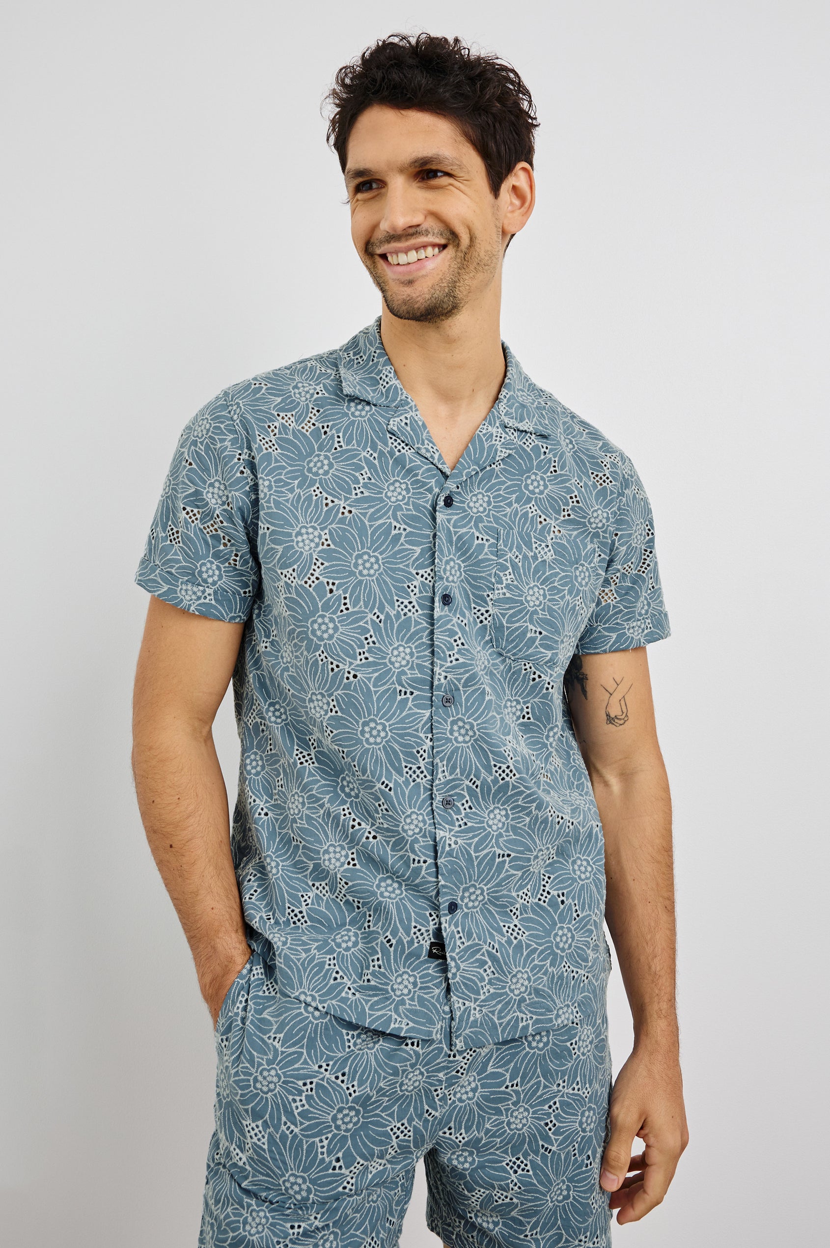 Tyler Shirt Multi Blue Sunflower