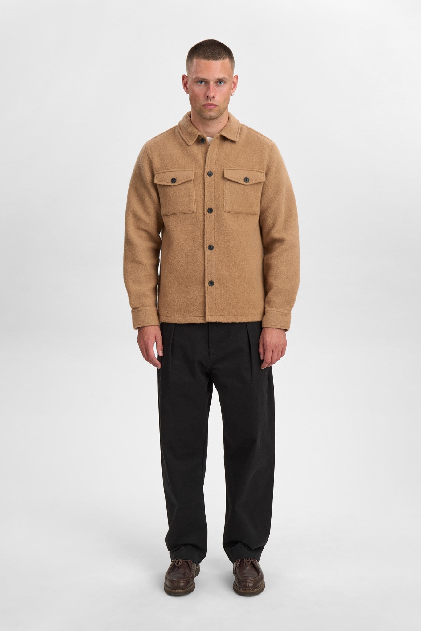 Akoscar Boiled Wool Overshirt Tiger's Eye