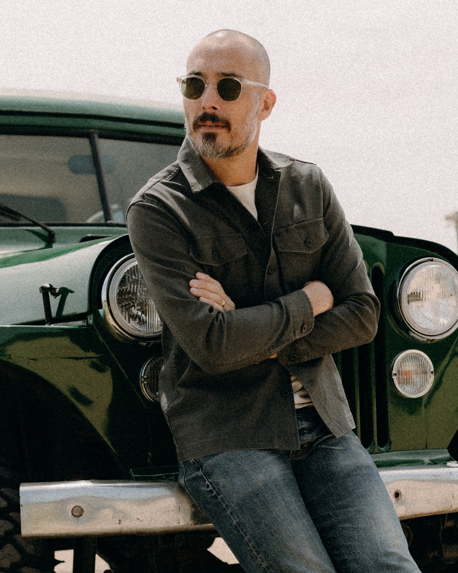 The Surplus Shirt in Reverse Sateen Faded Black