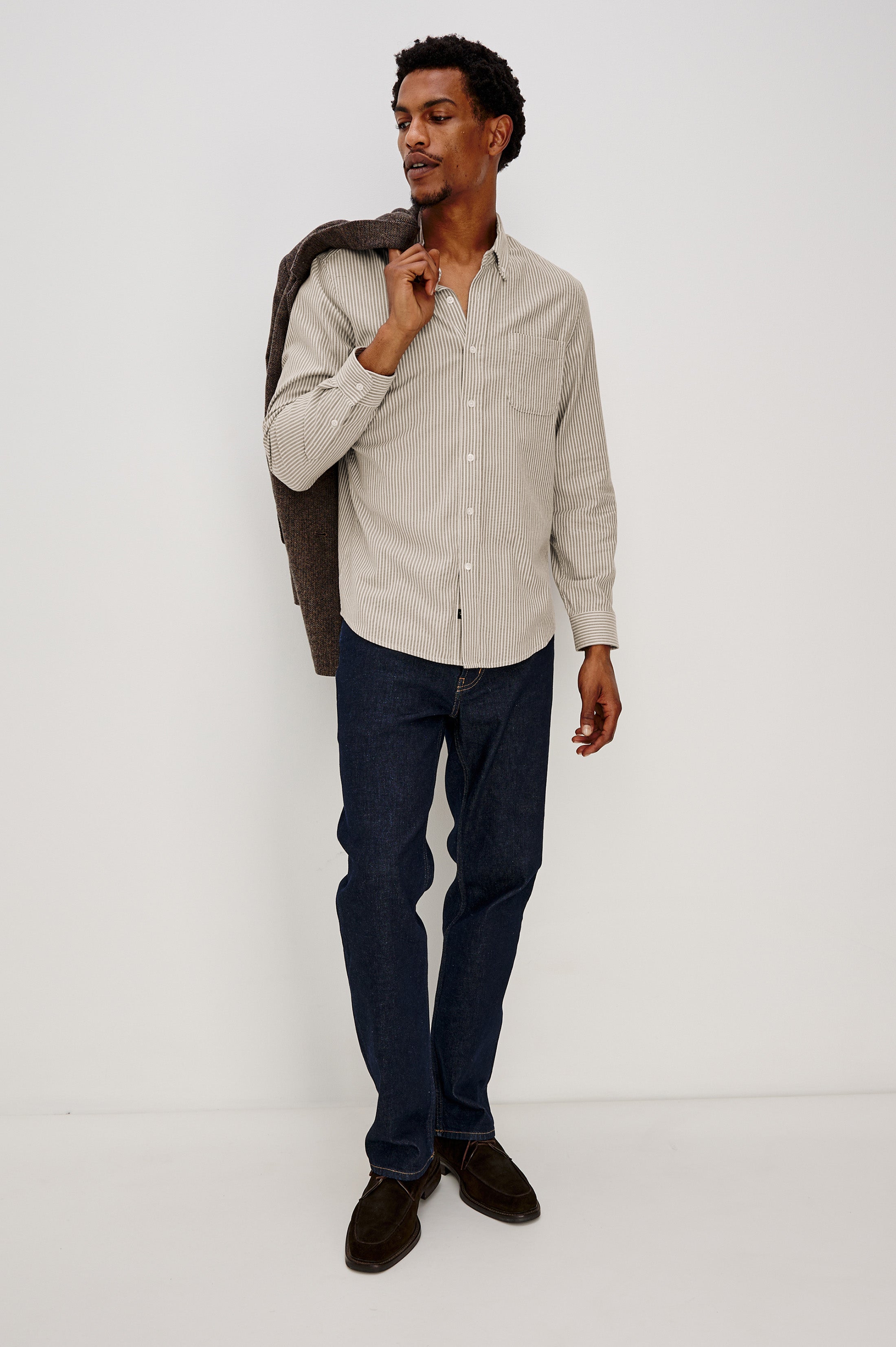 Vance Shirt Cedar Oat Stripe