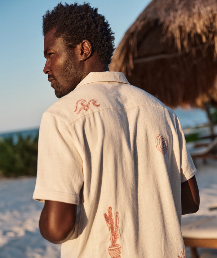 Embroidered Resort Shirt Natural
