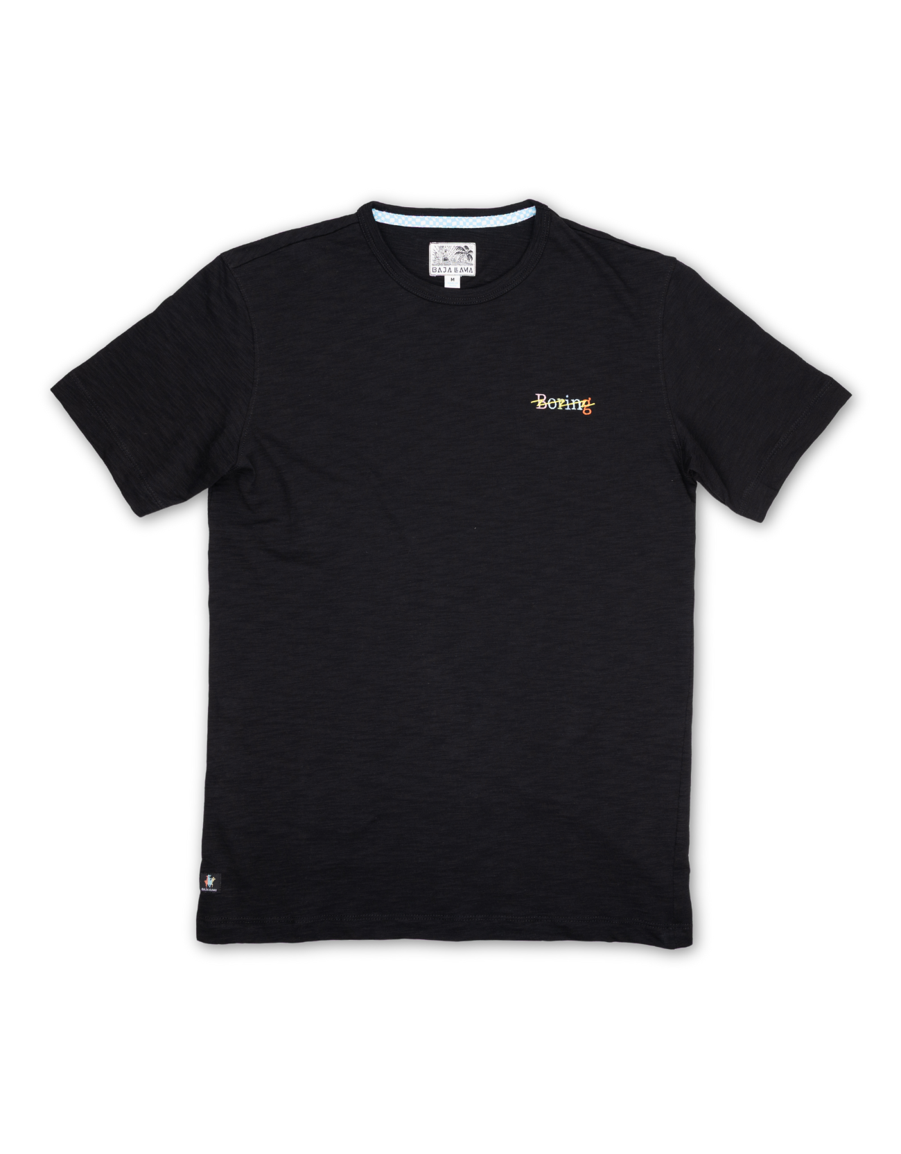 Boring Embroidery Tee Black