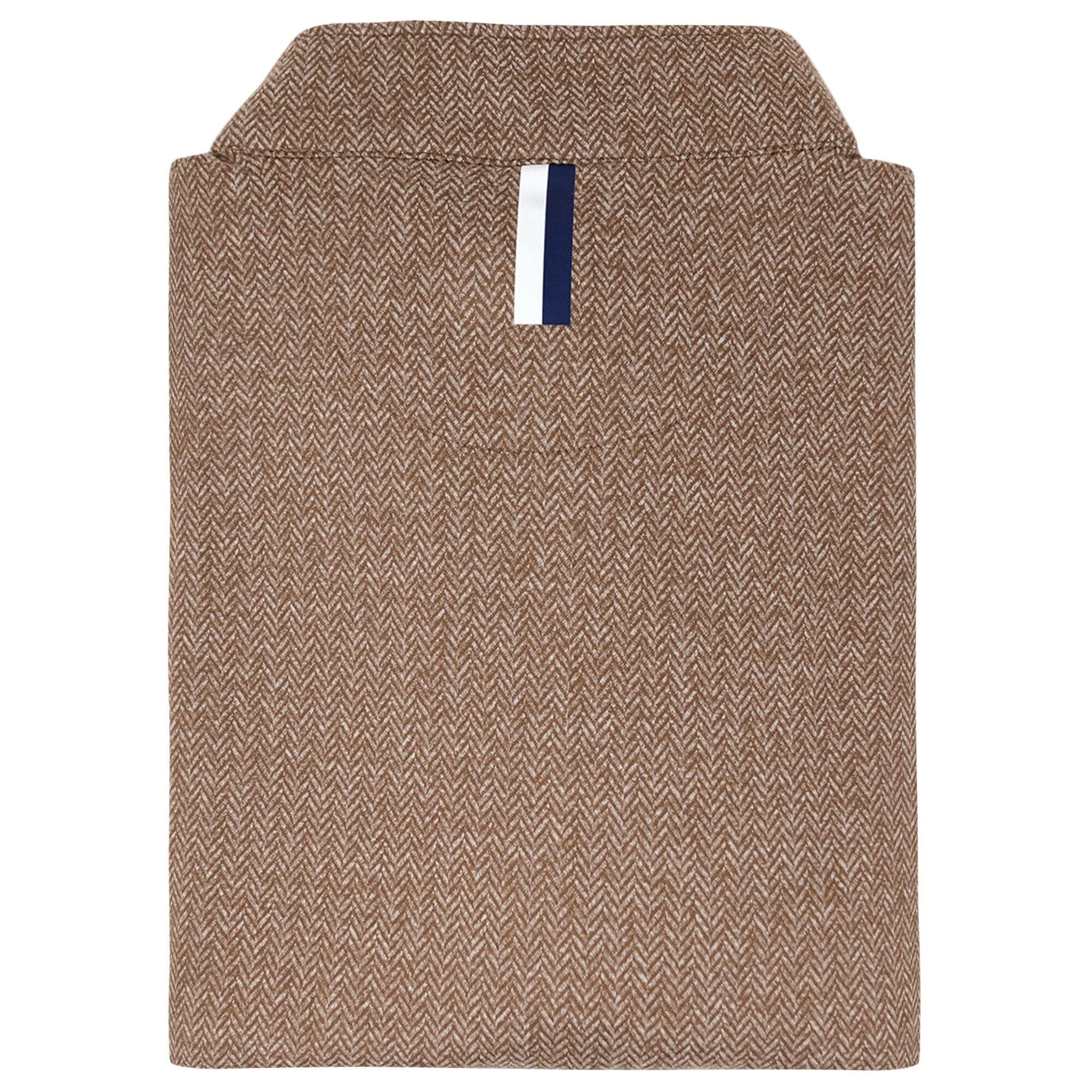 Herringbone Jacquard Q-Zip Saddle Brown/White