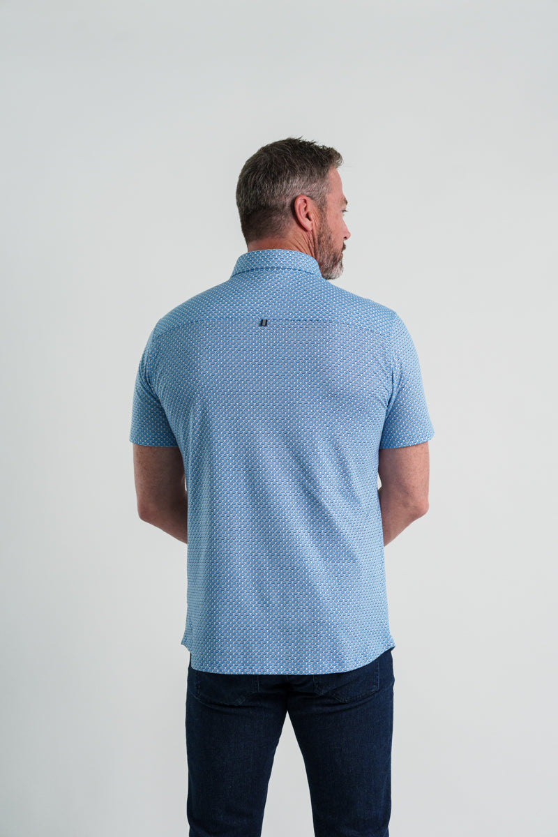 Oval Geo Tech Shirt Med. Blue