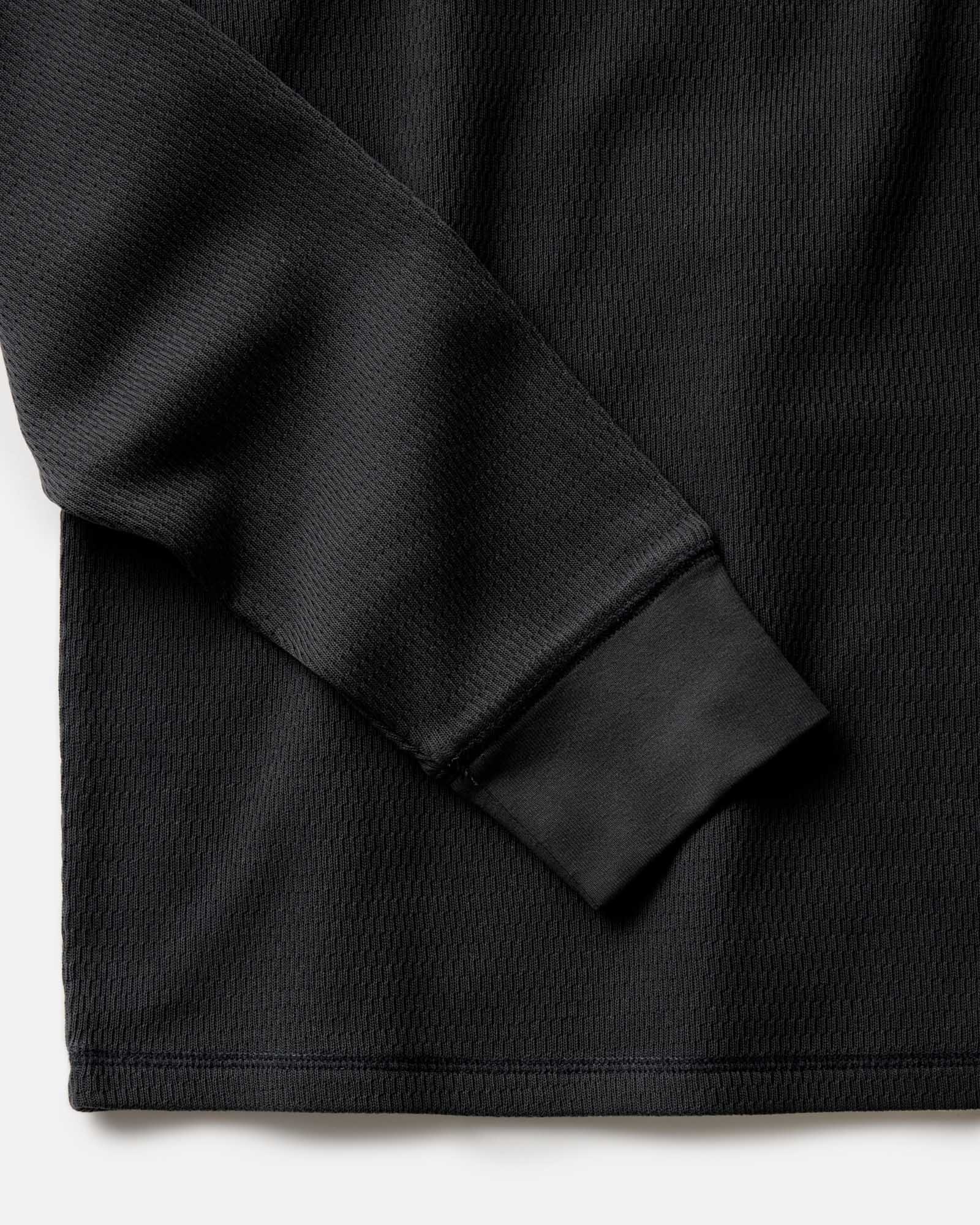 The Organic Cotton Waffle Long Sleeve Crew Faded Black