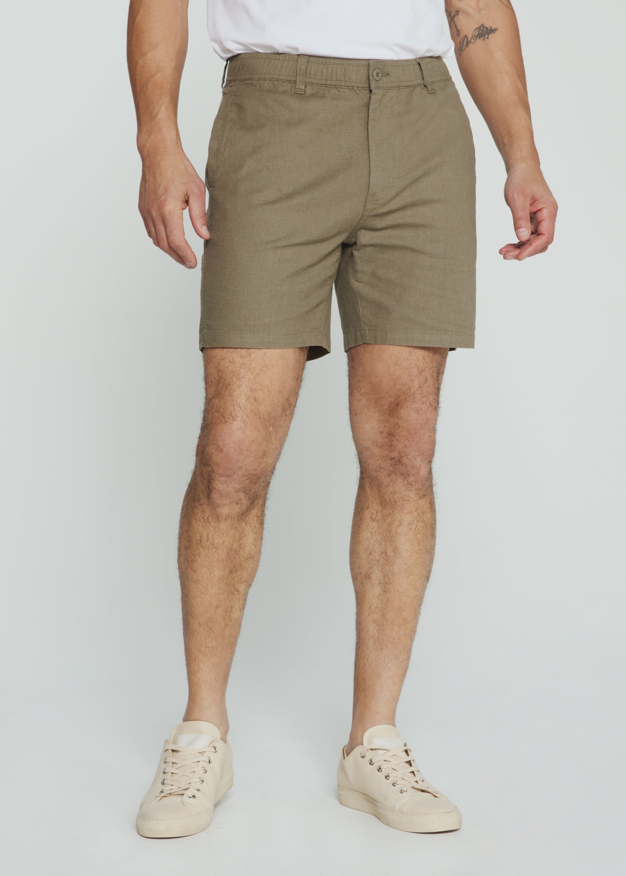 Laguna 5" Linen Short Light Olive