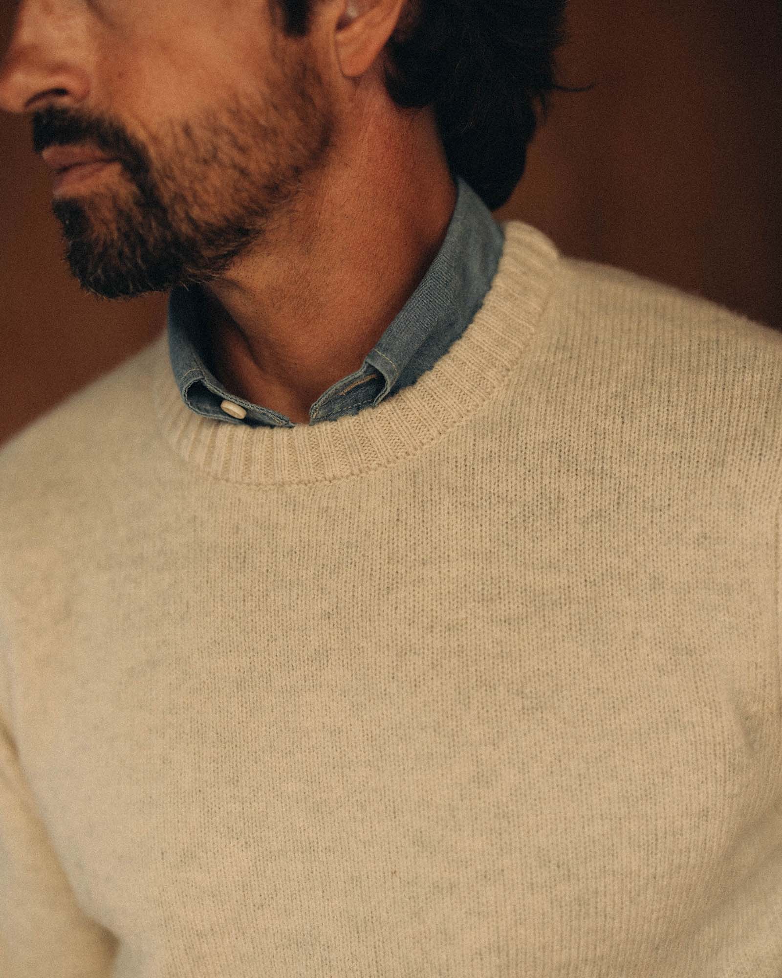 The Eastmoor Sweater in Wool Heather Ivory