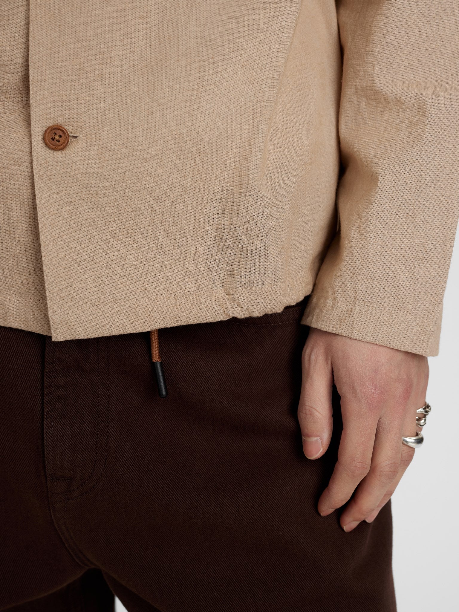 Akotto Cot/Linen Overshirt Feather Gray