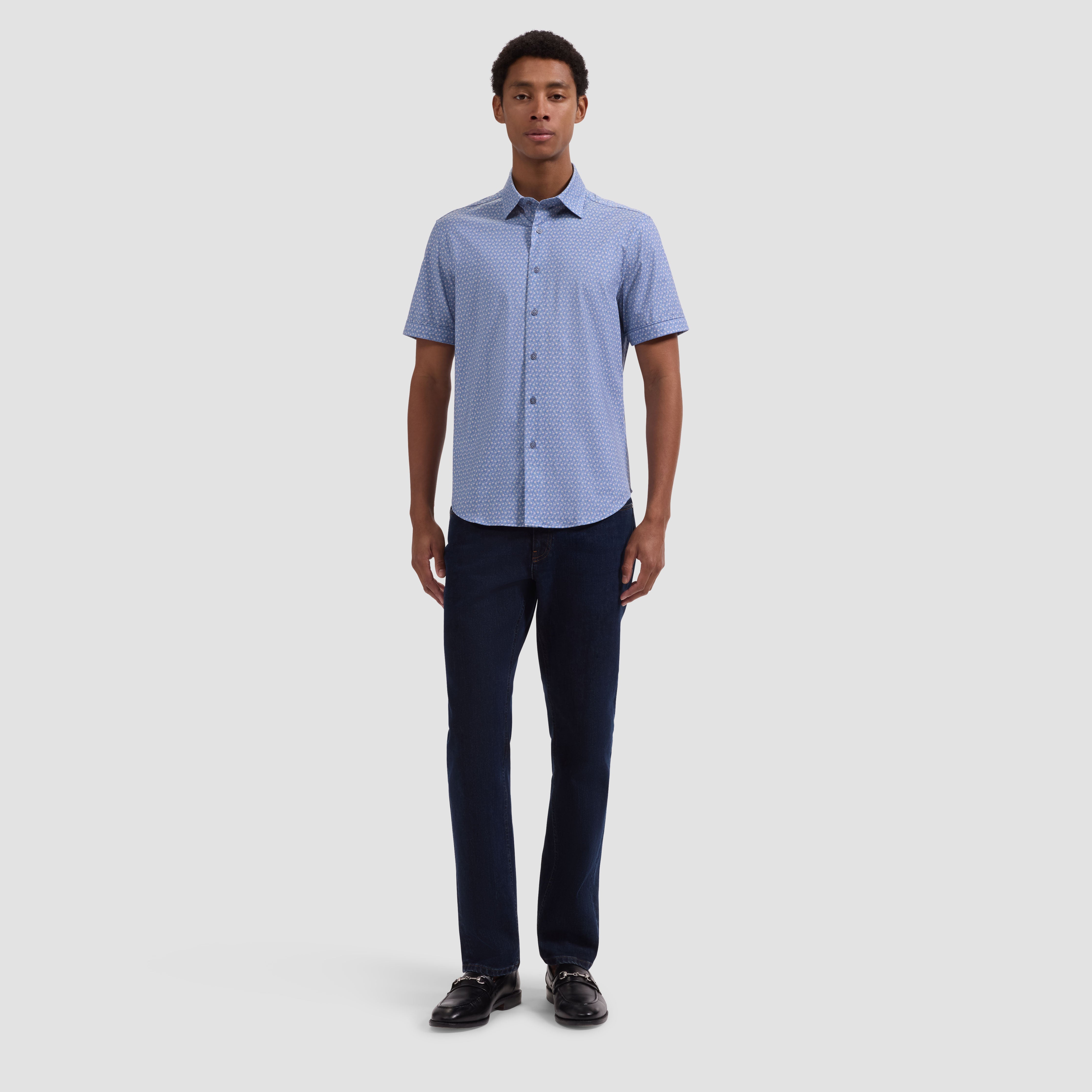 OOOHCotton Miles Short Sleeve Shirt Cobalt