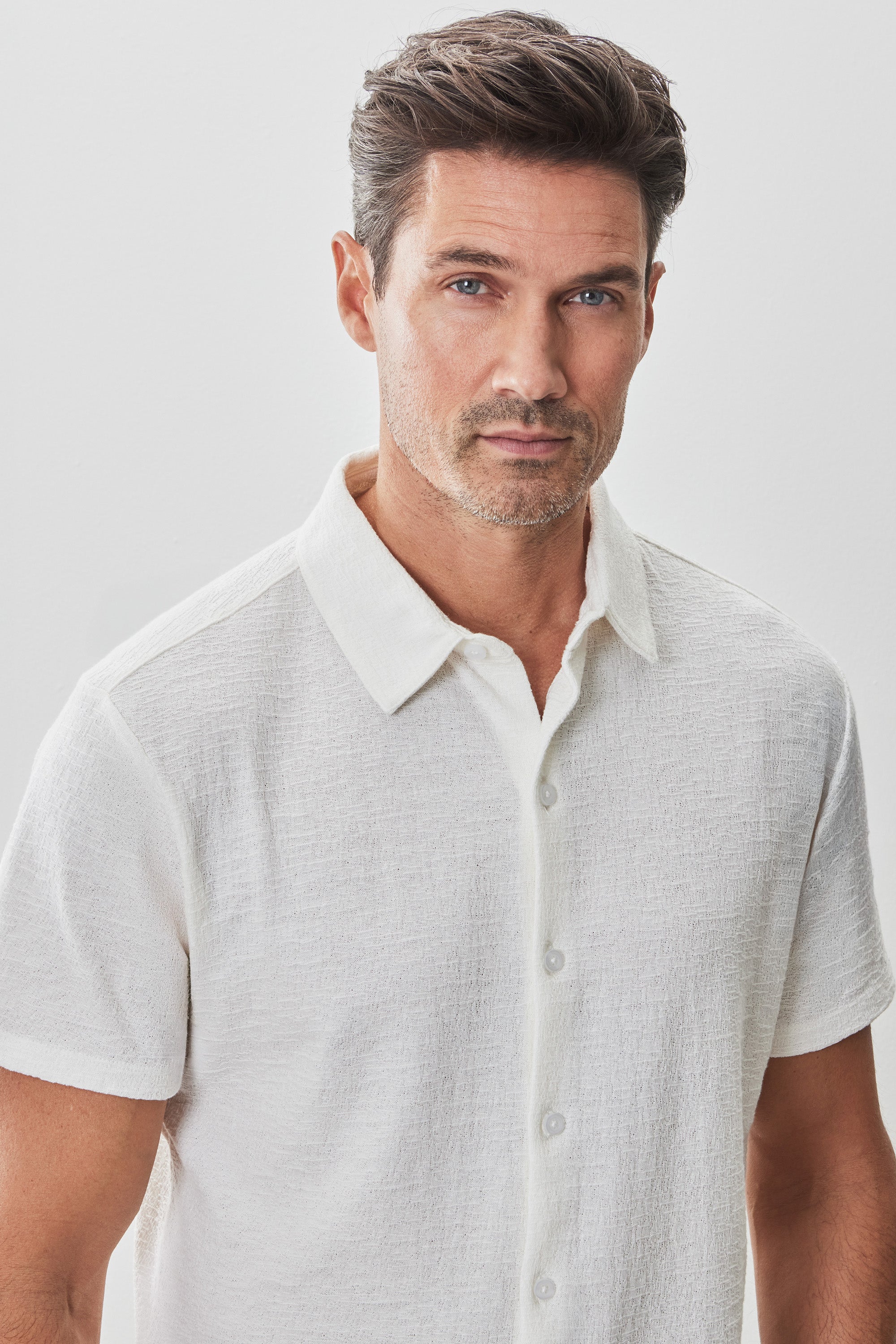 Newman Short Sleeve Knit Shirt White