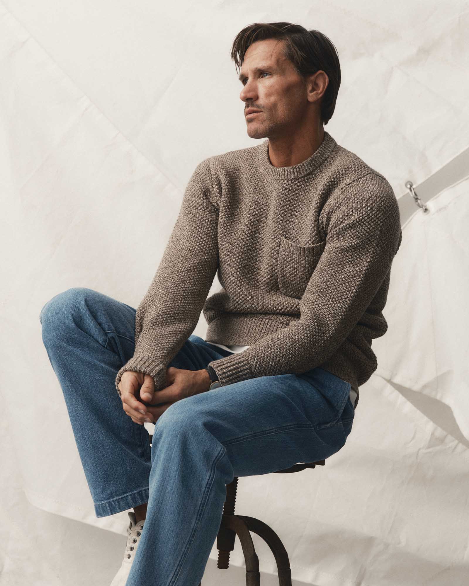 The Crawford Crew Sweater Coffee Twist
