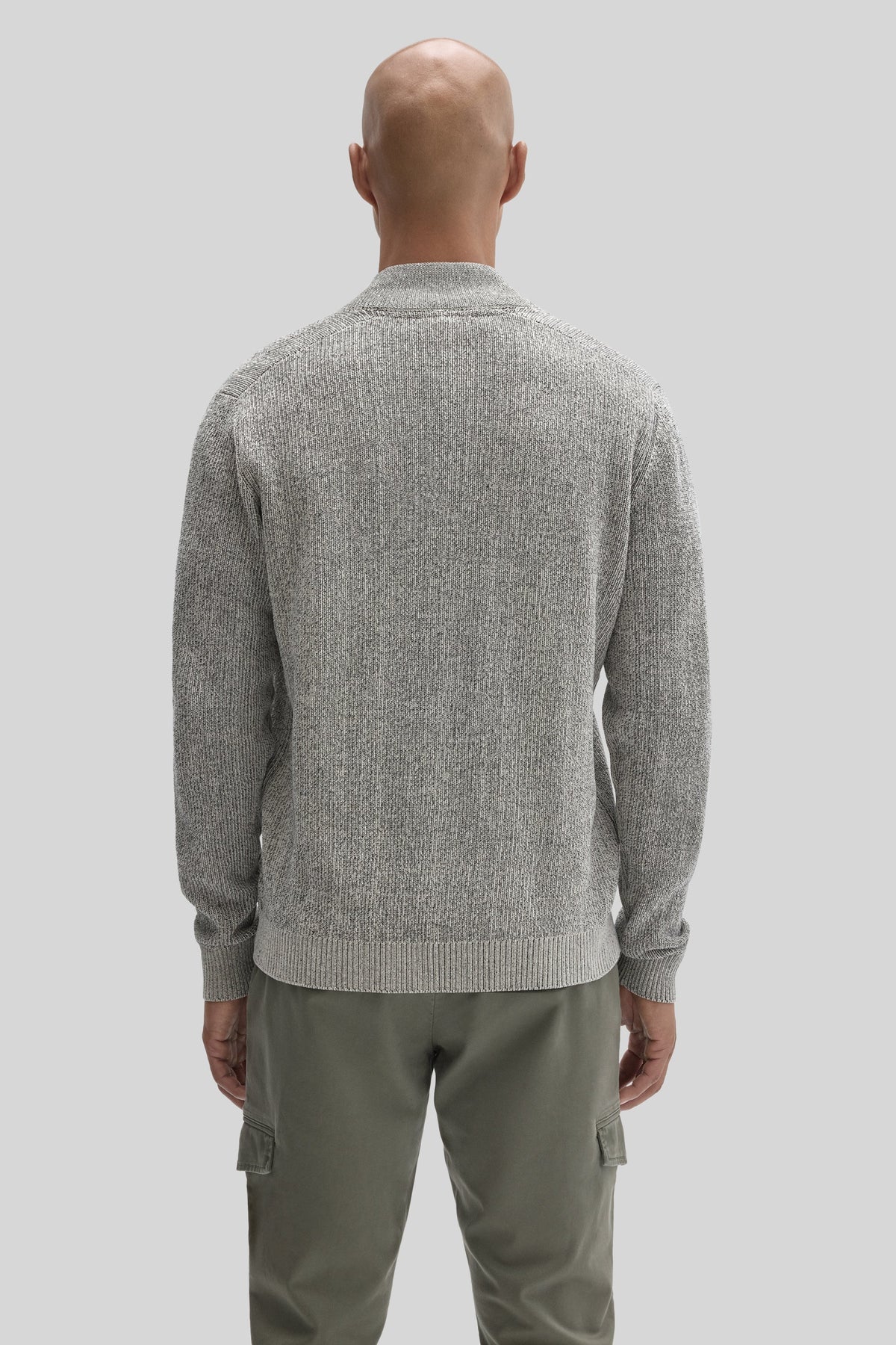 Idris Full-Zip Mockneck Sweater Moonstone