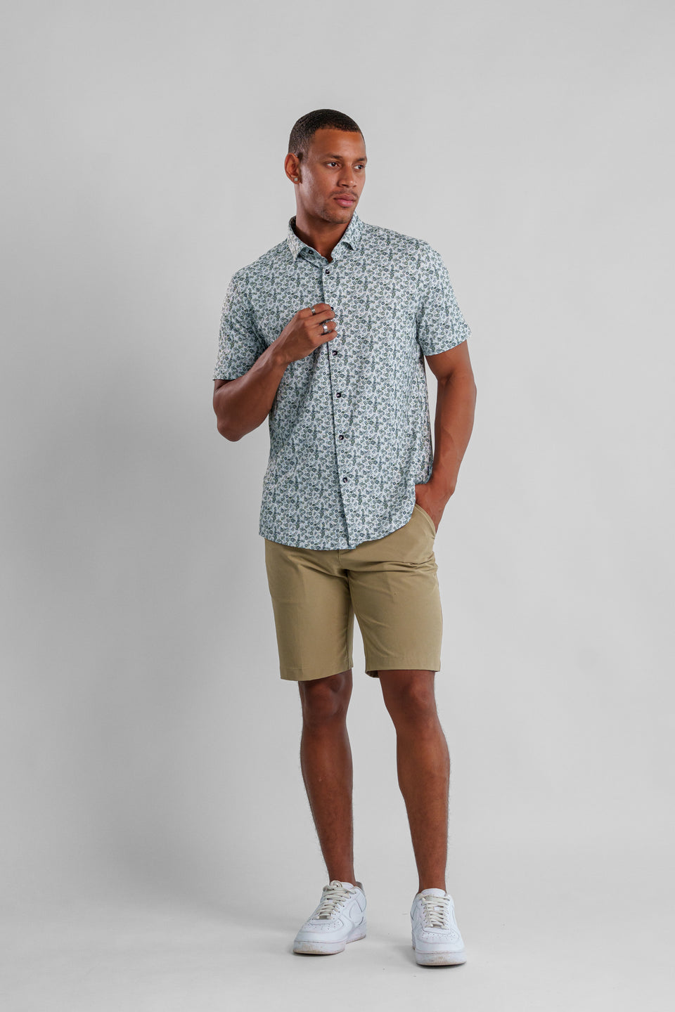 Apex Pique Short Sleeve Shirt - Mesh Skulls Olive