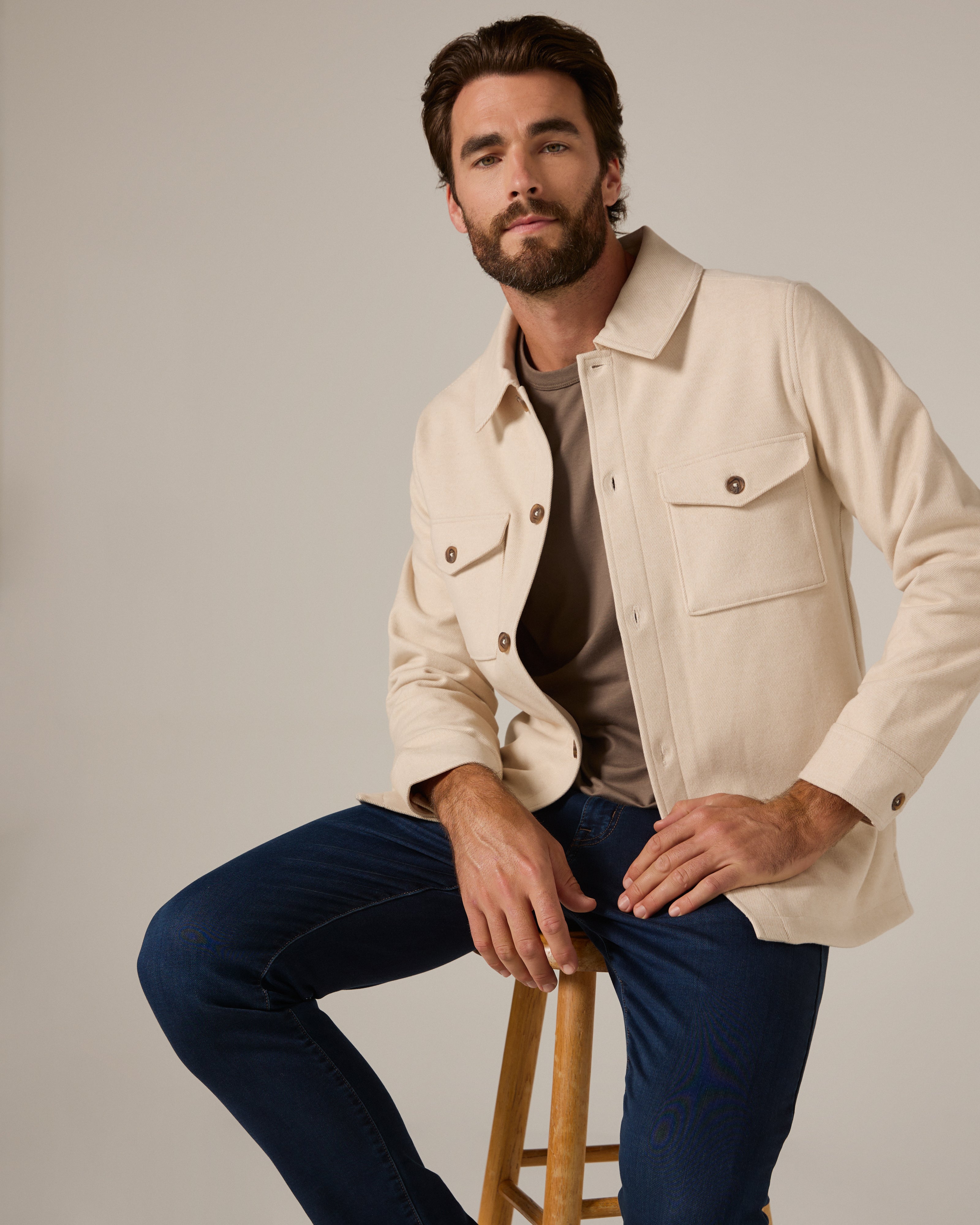 Craftsman Twill Shacket Beige