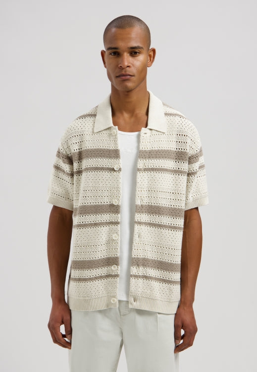 Mica Shortsleeve Knit Shirt Silver Birch