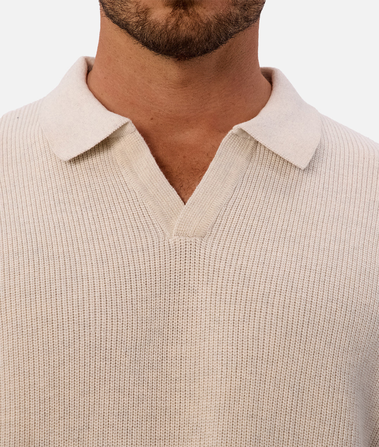 The New England Polo Knit Ivory Marl