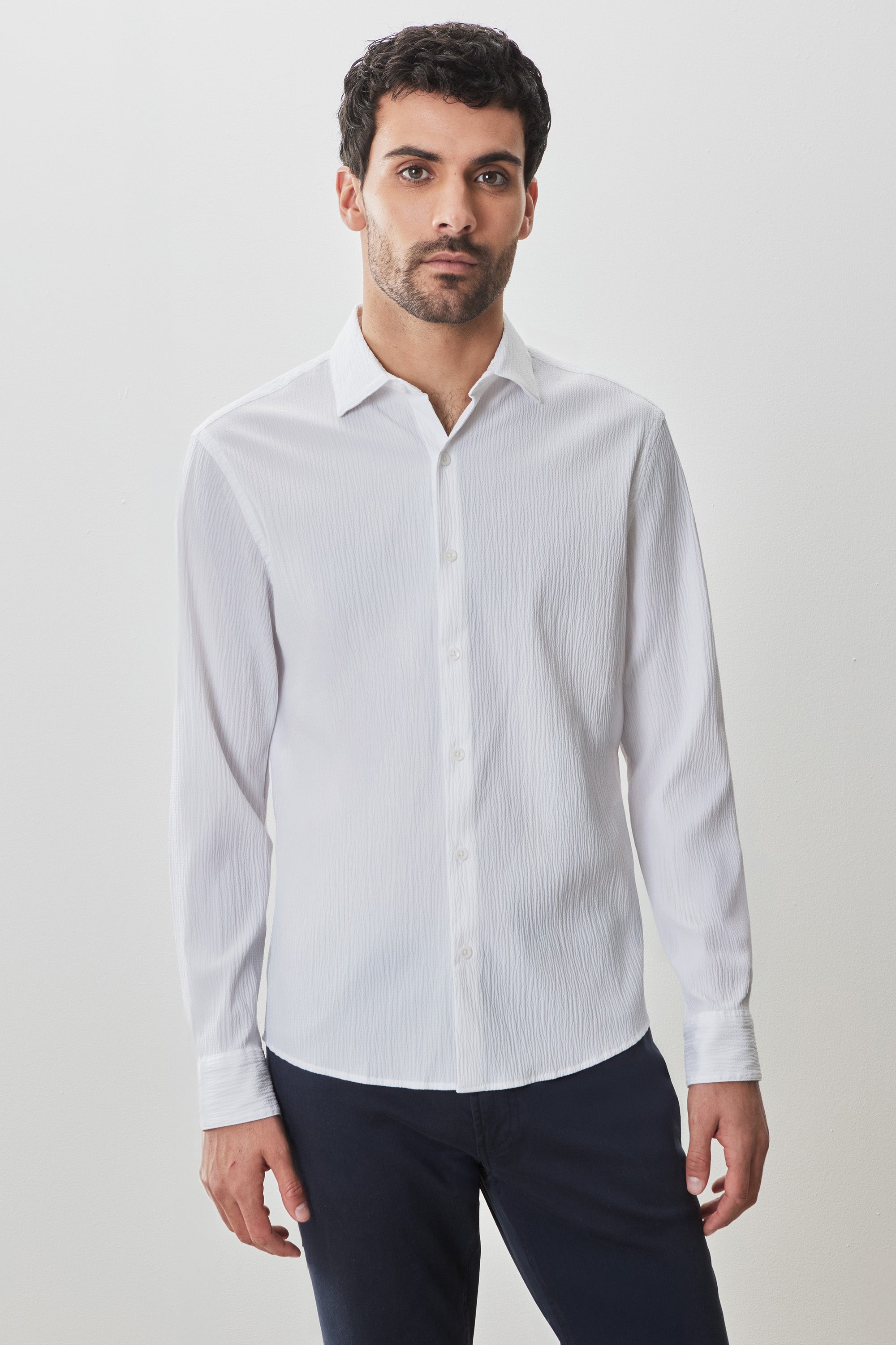Tyler Long Sleeve Woven Shirt White